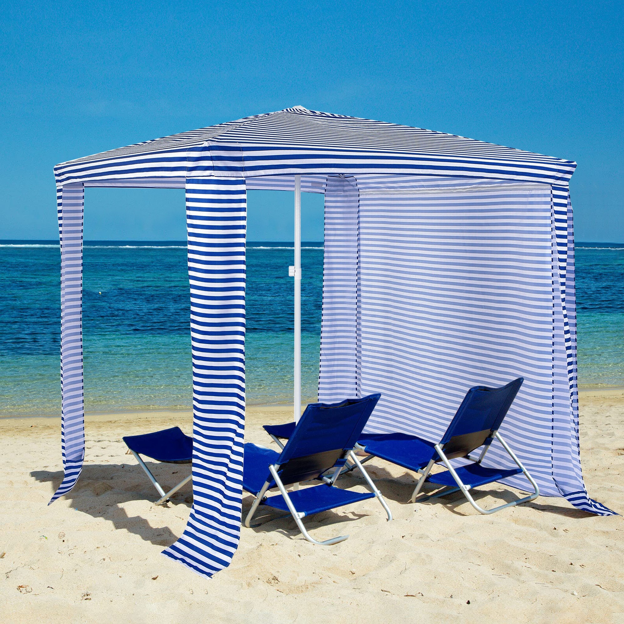 WELLFOR 6.6-ft x 6.6-ft Rectangle Navy Standard Canopy in the Canopies ...