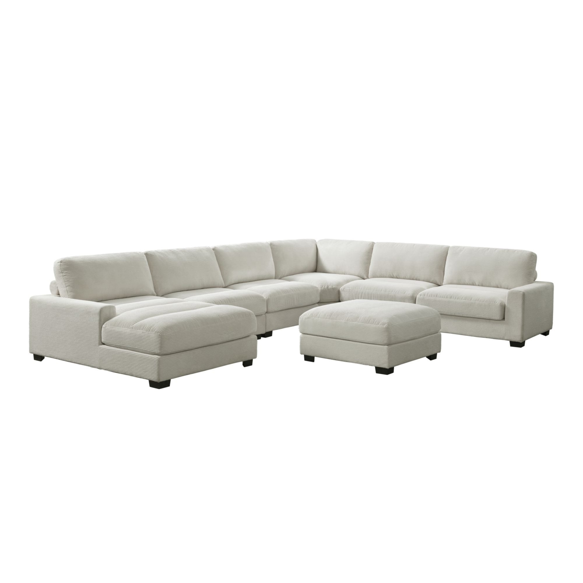 Picket House Furnishings U-8540-9440-LCSE-7PC Mesa Casual 7 -Piece Polyester/Polyester blend Beige Living Room Set