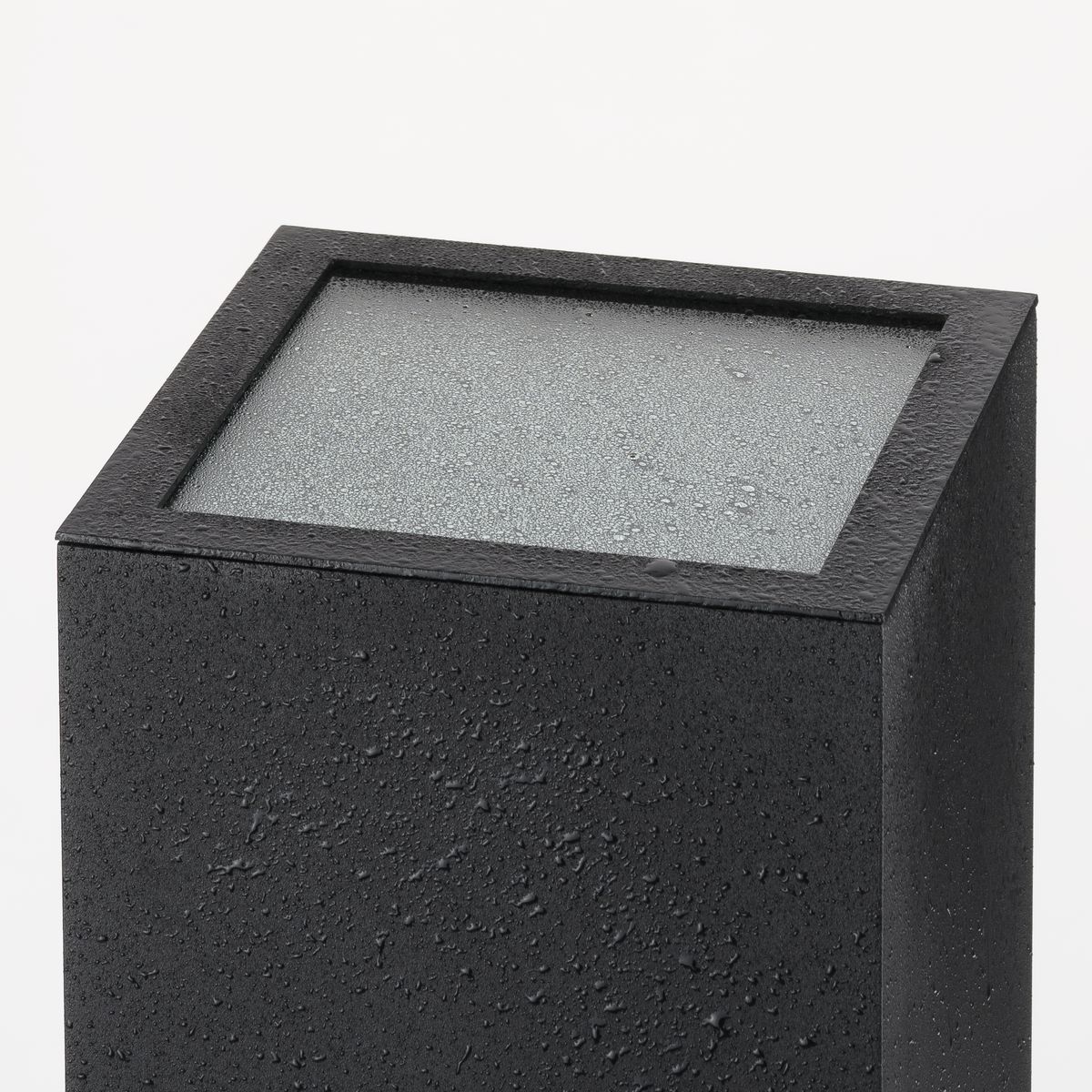 Black Square Glass Cylinder Lens Cover, 6 Inch