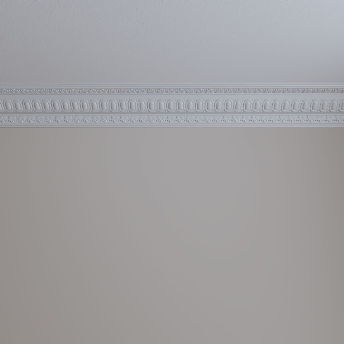Primed White Polyurethane Egg and Dart Crown Moulding