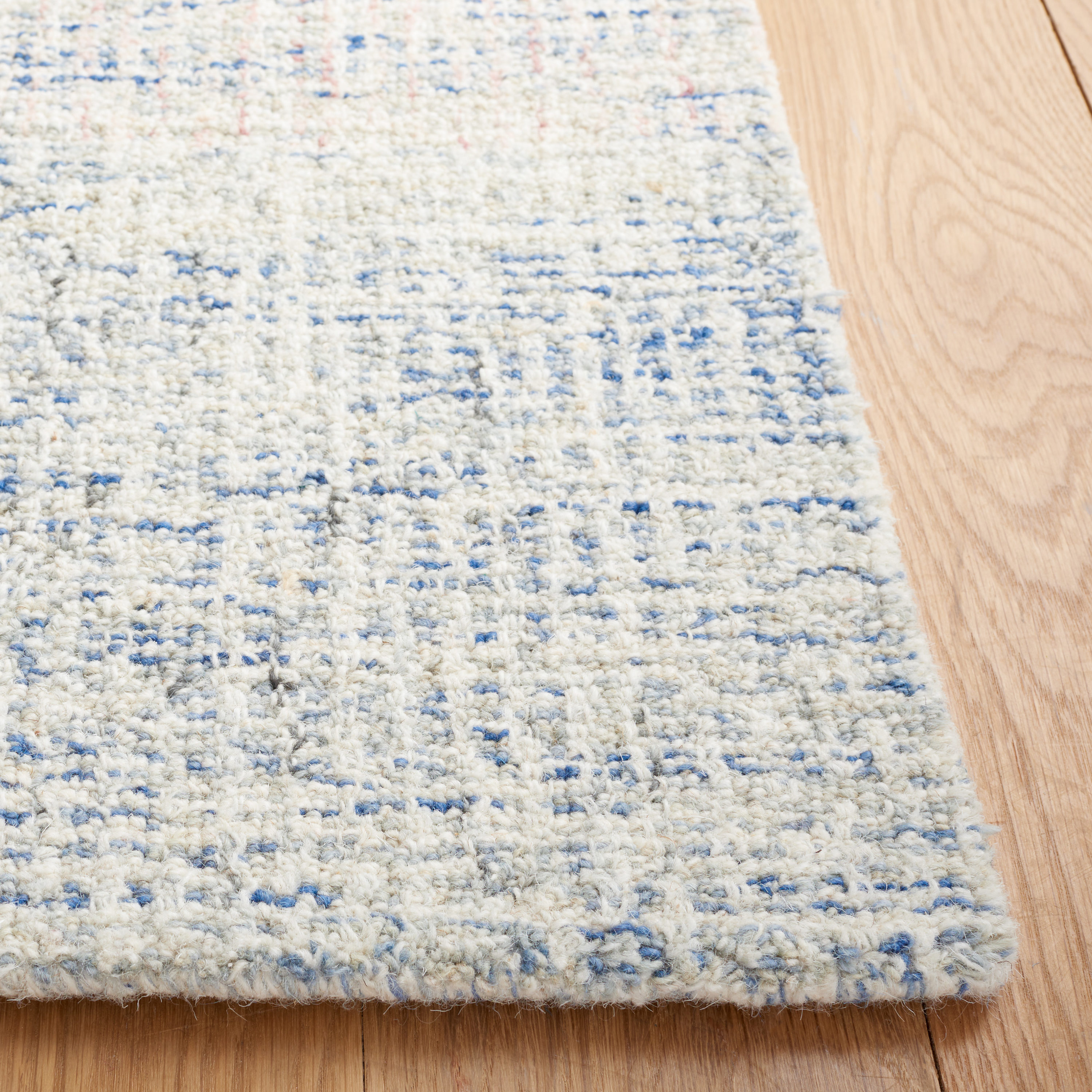 Metro Blue and White Hand-Tufted Wool Area Rug