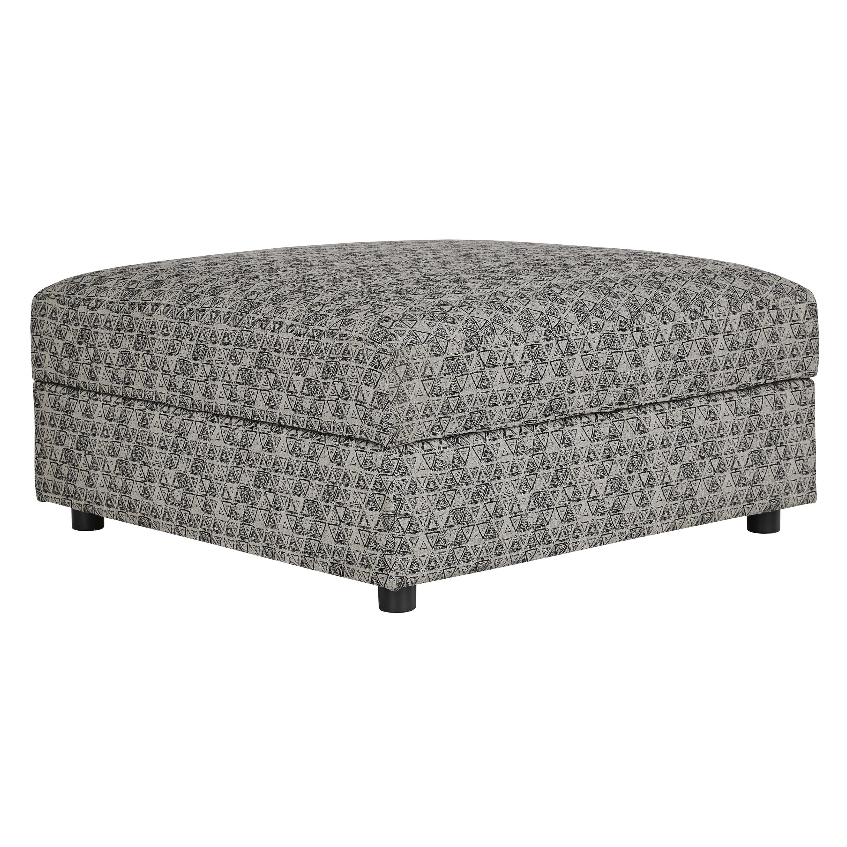 Benzara BM209319 Contemporary Polyester Upholstered Ottoman with Storage, Gray and Black