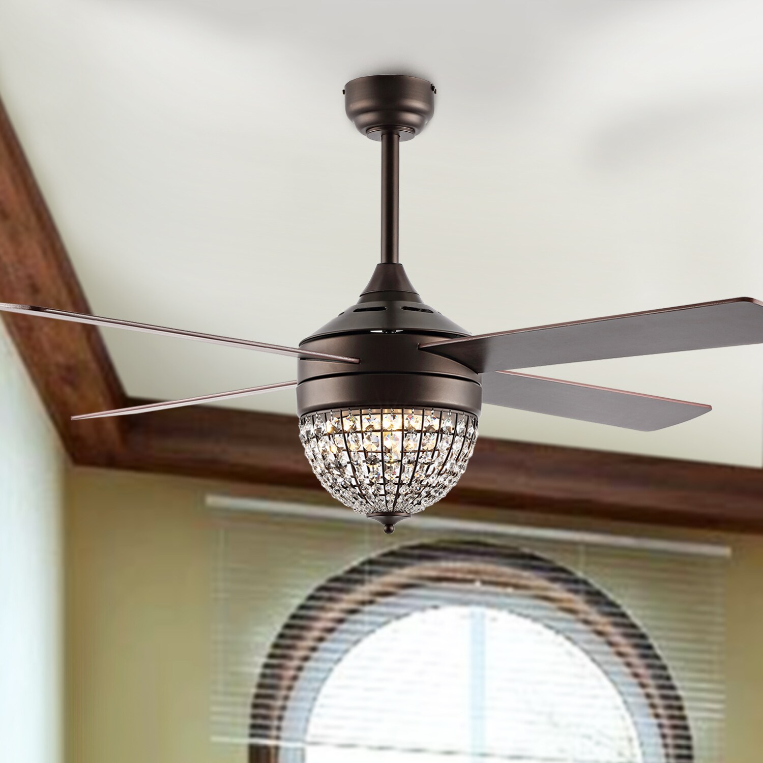 Safavieh CLF1023A 52-in W x 26-in H Metal Ceiling Fans Abstract Wall accent