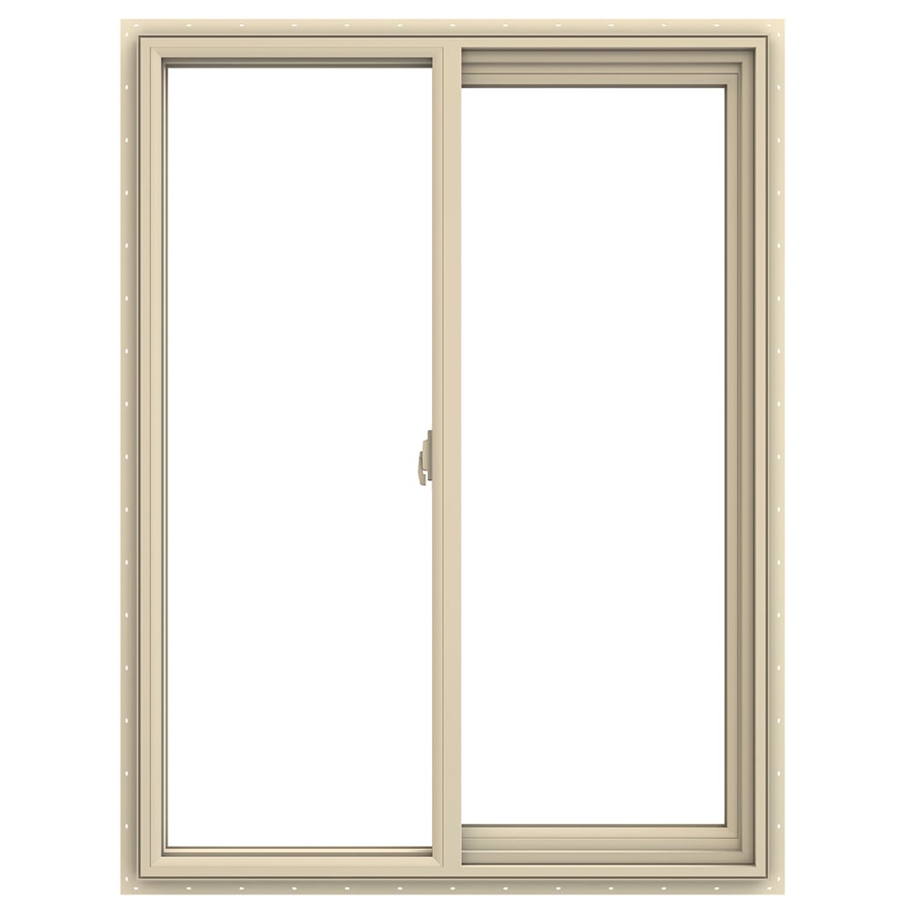 JELD-WEN LOWOLJW138500679 V-2500 35-1/2-in x 47-1/2-in Almond Exterior Almond Interior Right-Handed Vinyl Sliding Window Annealed Glass (Full Screen Included)