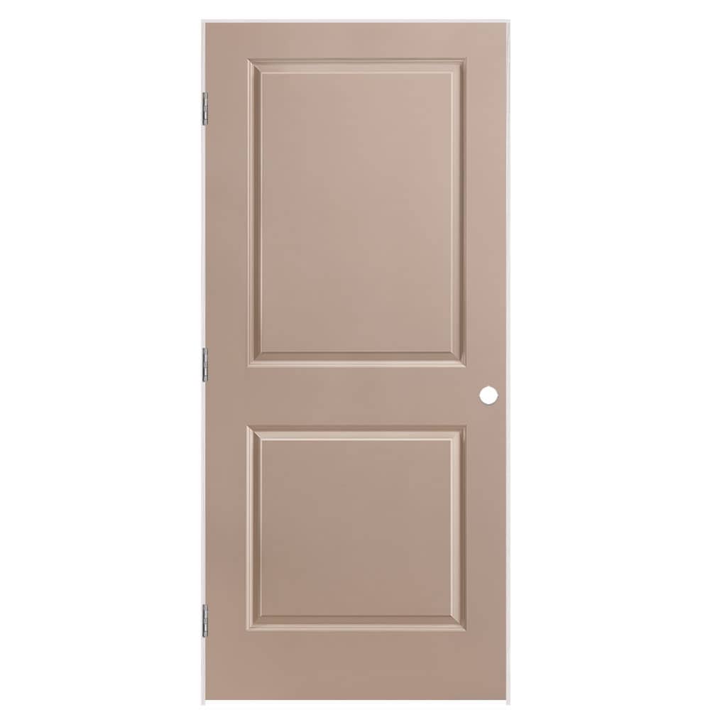 Masonite 1316086 36-in x 80-in Sandpiper Solid core 2-panel square Right hand Smooth Prefinished Molded composite Flat Jamb Single Prehung Interior Door