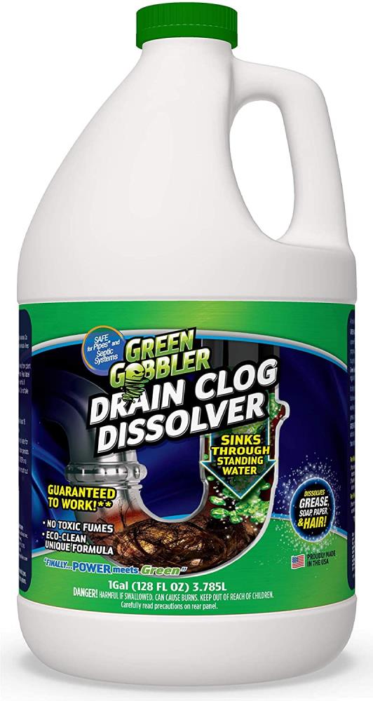 Green Gobbler Industrial Strength Grease and Hair Drain Clog Remover |  Drain Cleaner Gel | Safe for Pipes, Toilets, Sinks, Tubs, Drains & Septic