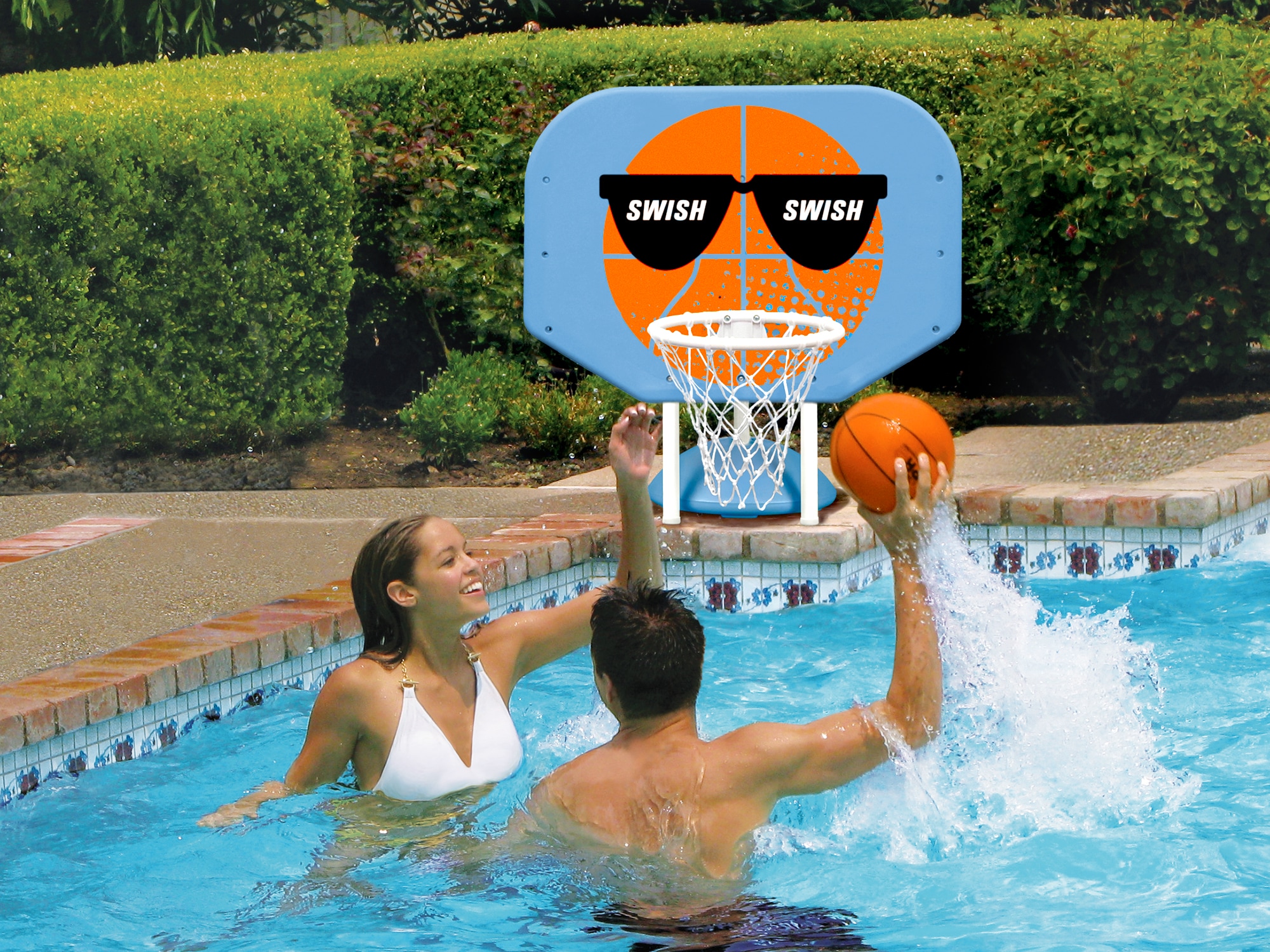 Poolmaster 72778 BLUE / ORANGE / WHITE Swimming pool basketball set