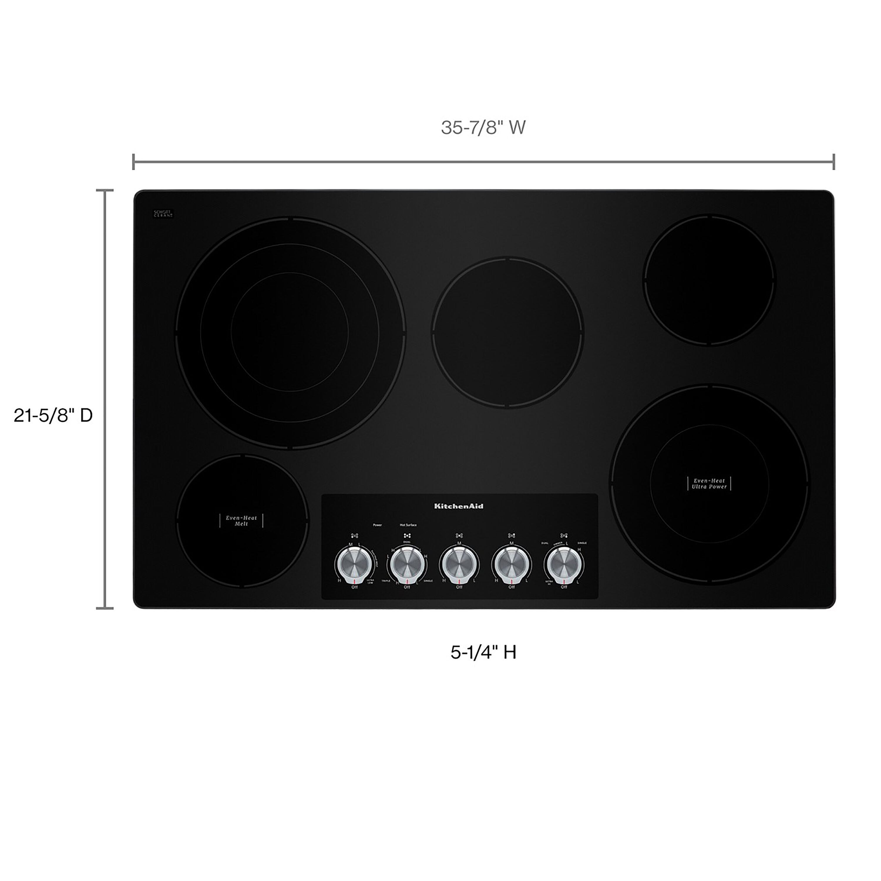 K&H 5 Burner 36 inch Built-In Electric Stove Top Radiant Ceramic Cooktop Touch Control 240V 9600W CE36-10208