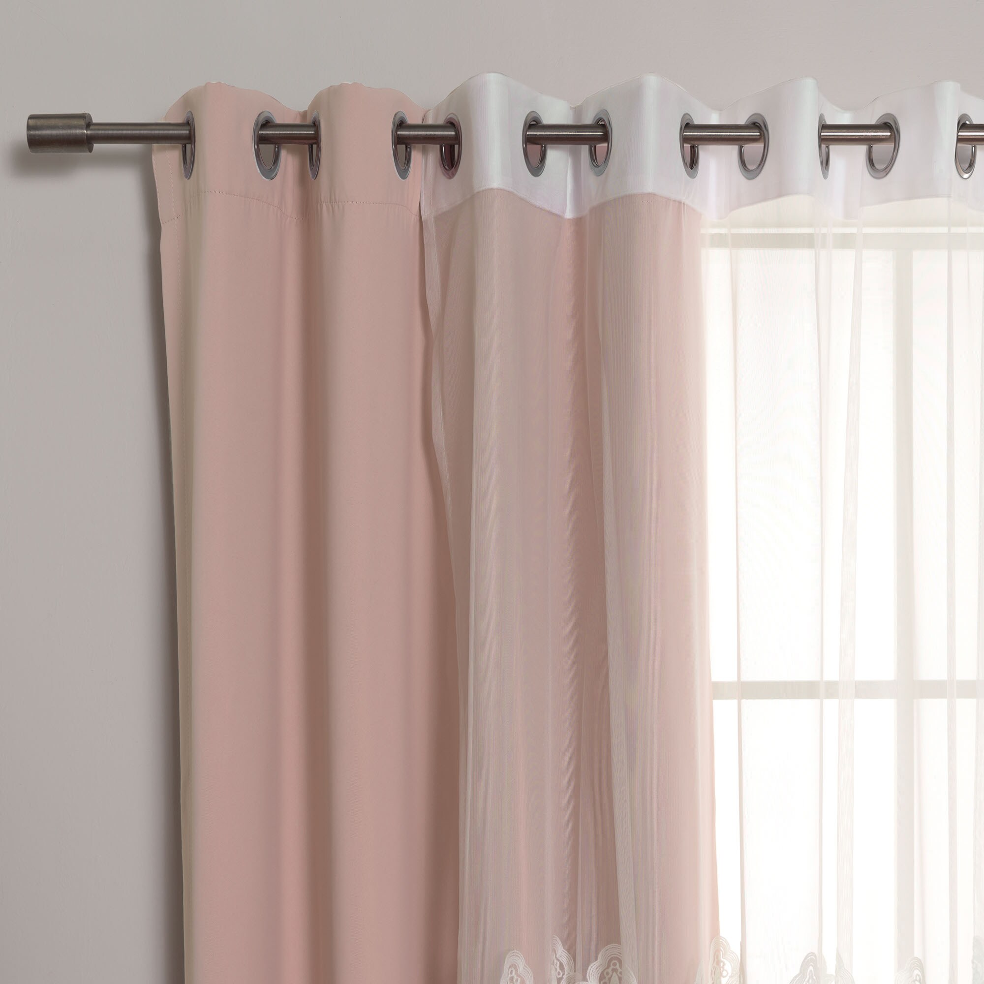 Best Home Fashion MM-TULIP-84-DUSTYPK curtains - View #2