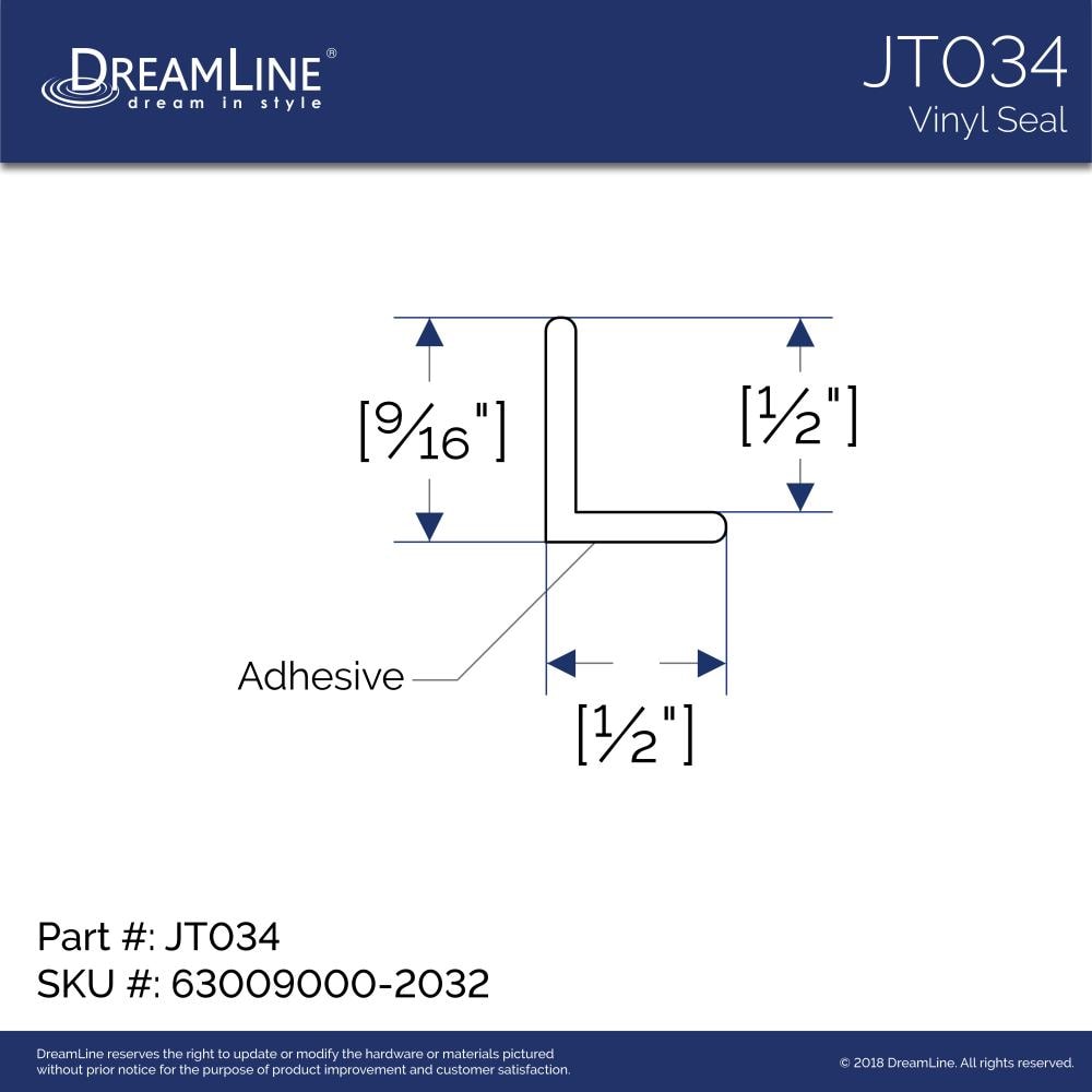 DreamLine 063009000-2032 80 L-Strike with Adhesive Backing Clear