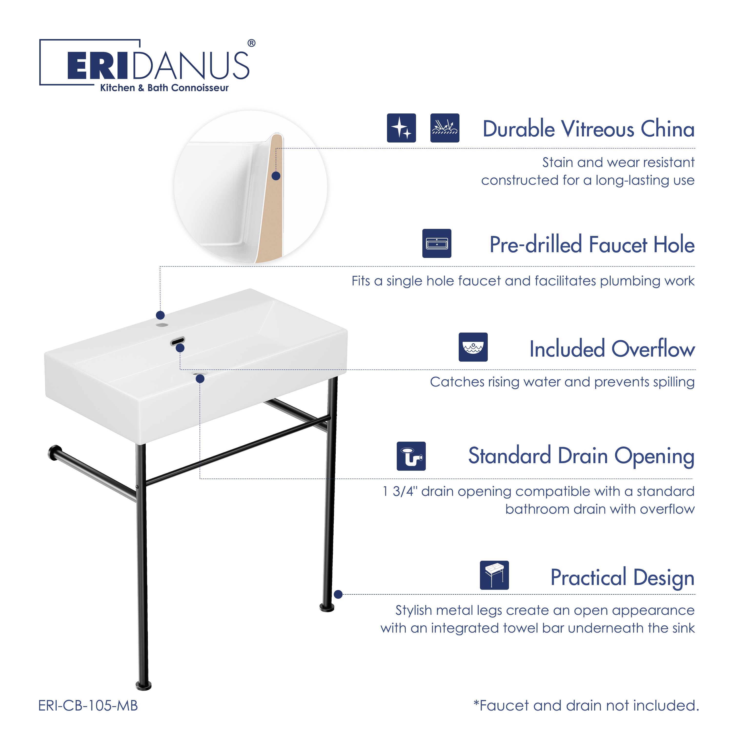 Eridanus ERI-CB-105-MB Console-Sinks - View #4