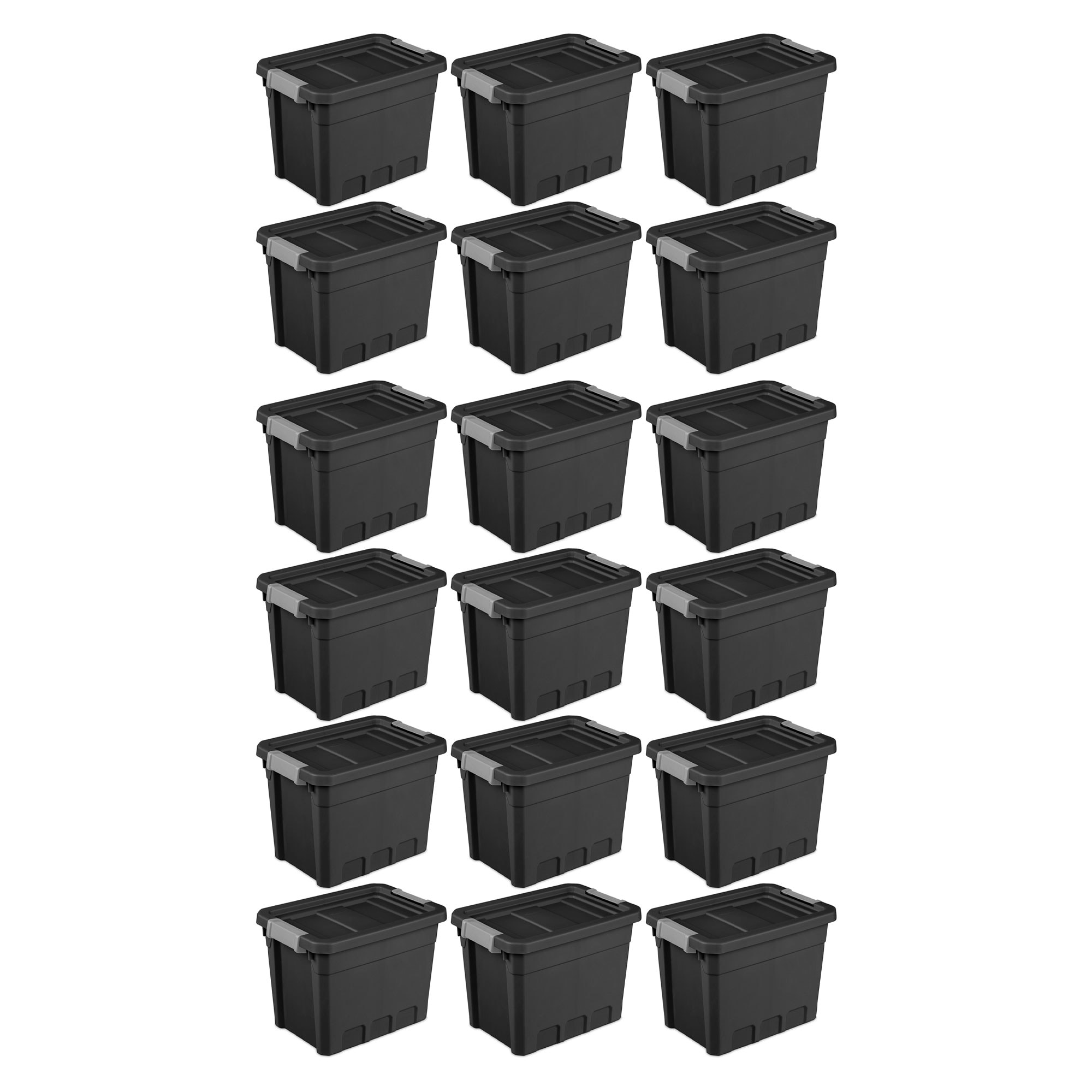 4 PLASTIC STORAGE CONTAINERS 18 Gallon Sterilite Stackable Tote Box Bin  With Lid 