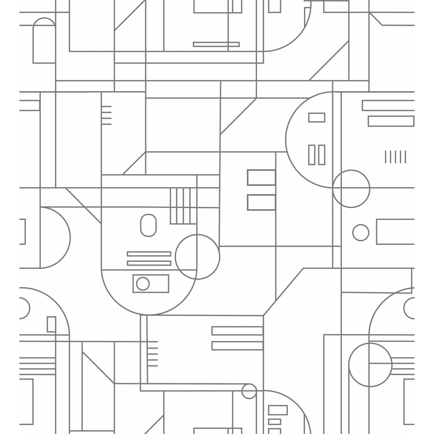 RoomMates RMK11786RL 28.29-Sq. Feet Gray Vinyl Novelty Self-adhesive Peel and Stick Wallpaper