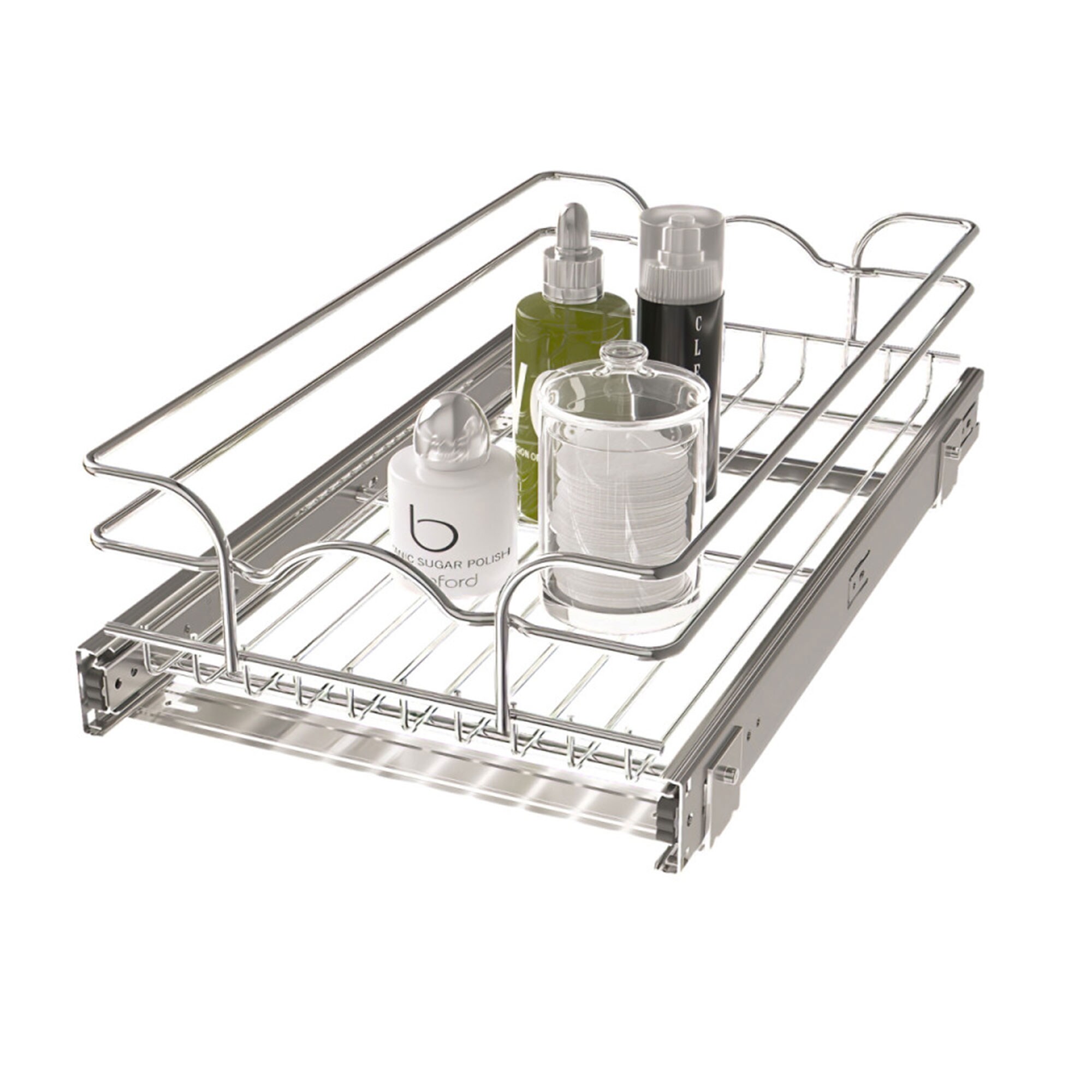 Rev-A-Shelf 167706 Kitchen Cabinet Pullout Shelf and Drawer Organizer Slide Out Pantry Storage Basket in Multiple Sizes 12 x 20 In 5WB1 1220CR 1