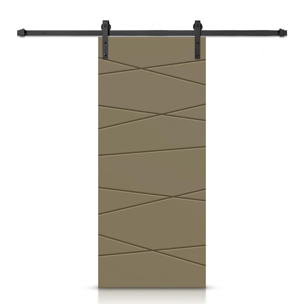 CALHOME SMK96+MD-223-96X42SL 42-in x 96-in Olive Green MDF Hollow core Single Barn Door (Hardware Included)