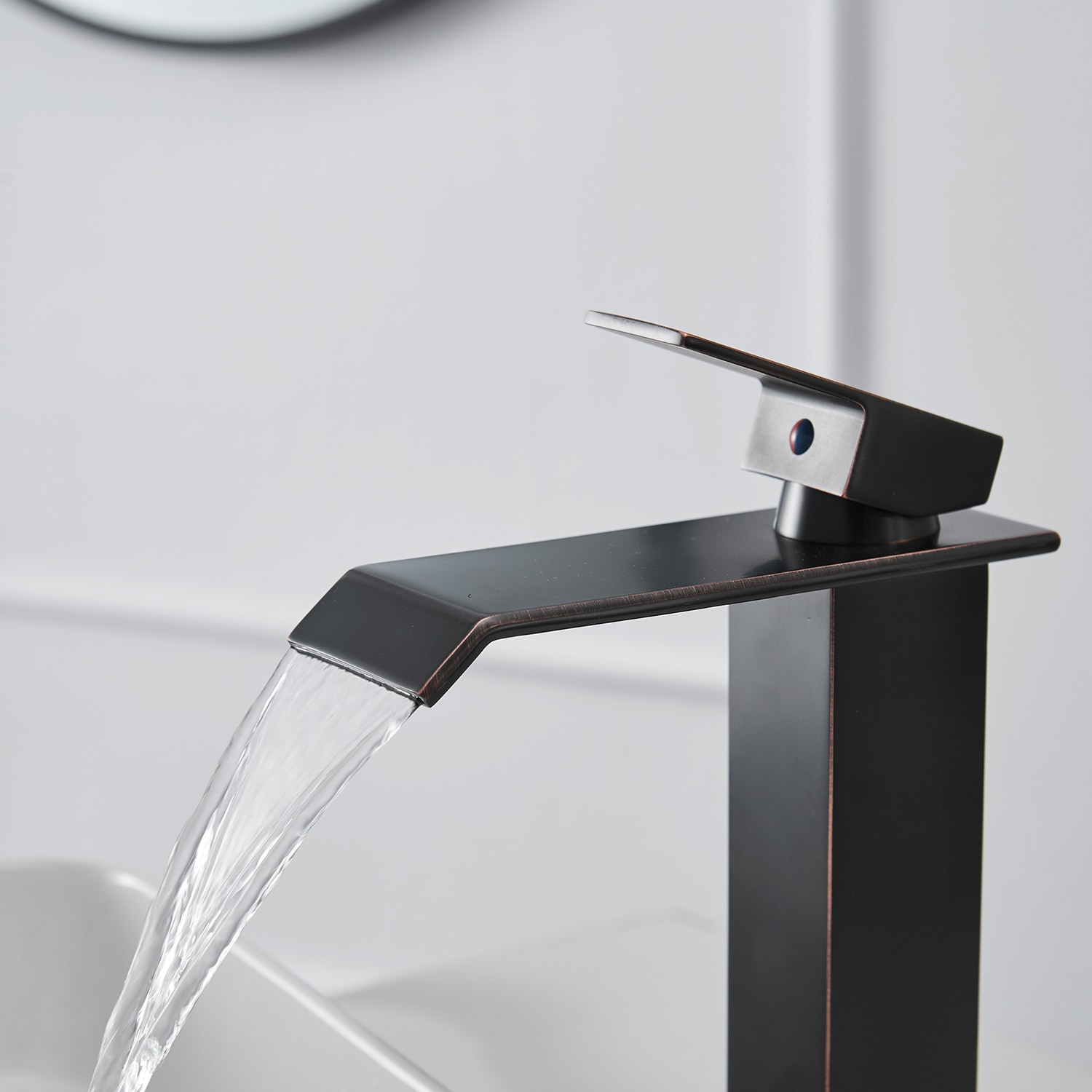 Oil-Rubbed Bronze Tall Vessel Sink Faucet with Drain Assembly
