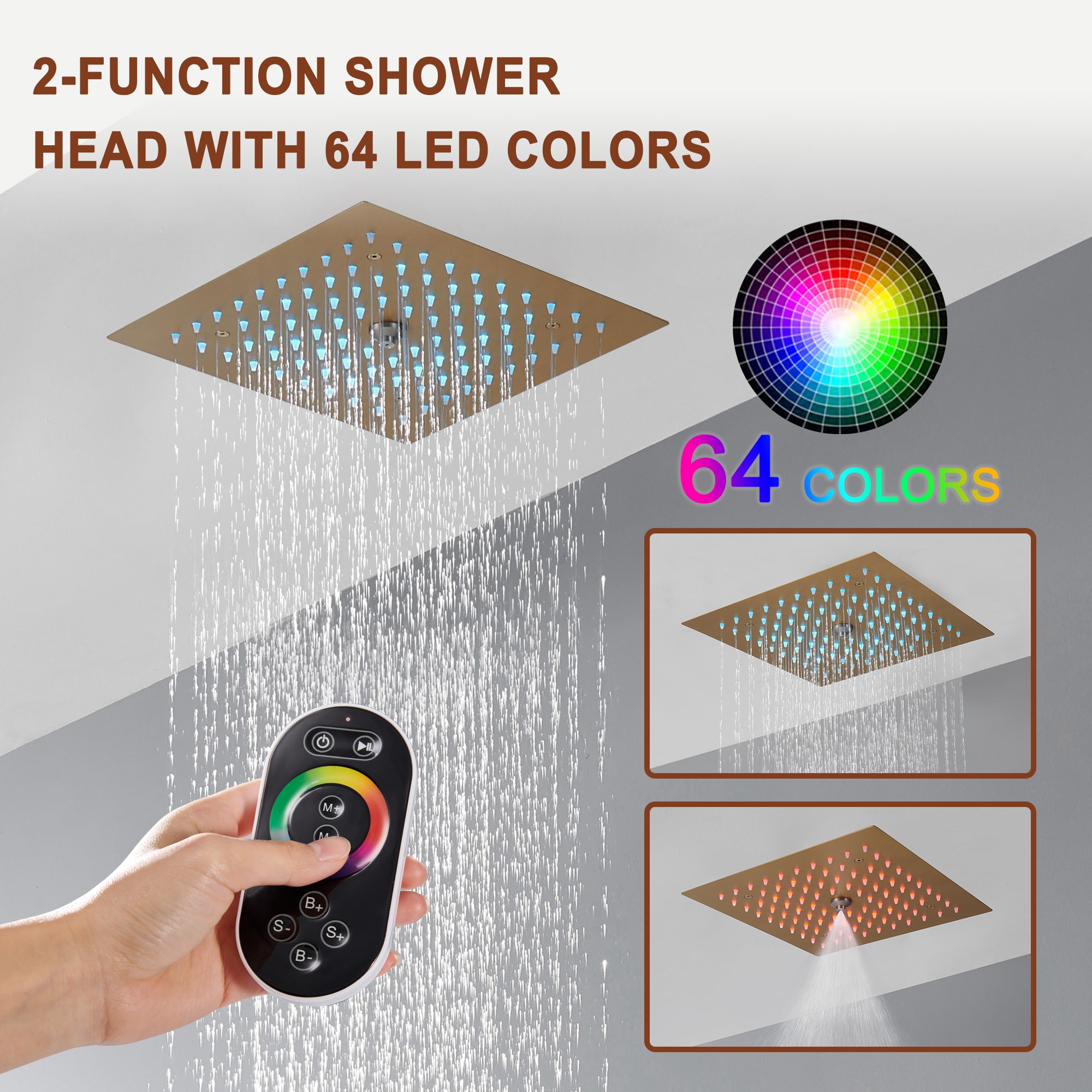 Mondawe WF-6708-12BG Showerhead-Bar-Panels - View #5