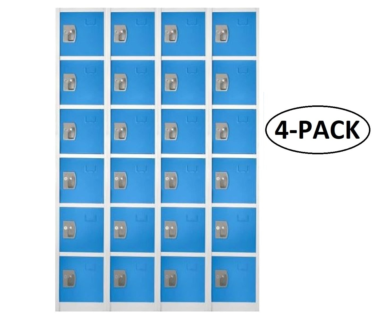 AdirOffice 629-206-BLU-4PK 629 Series Set of 4 12-in W x 72-in H x 12-in D Steel Full Storage Lockers