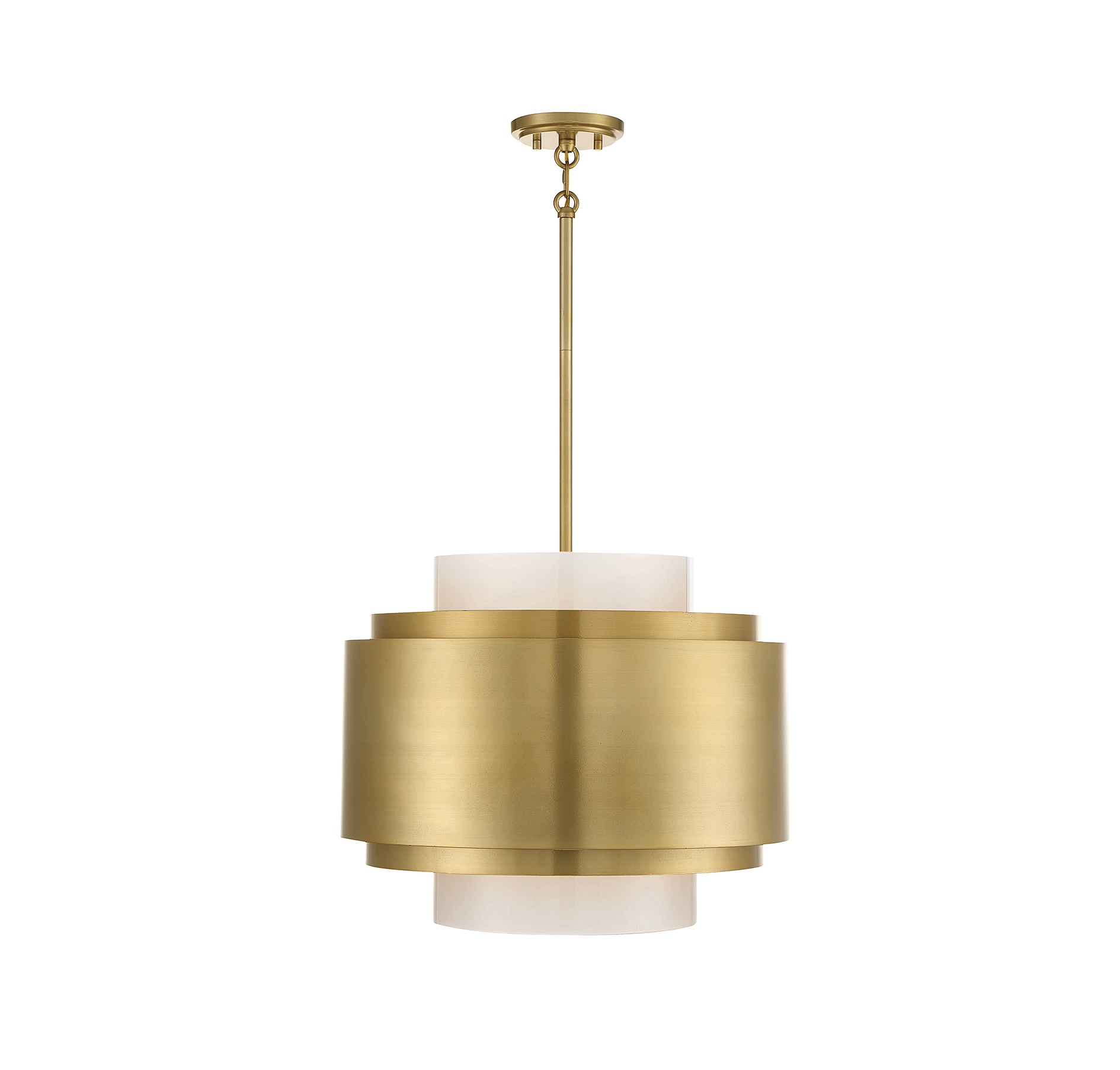 Savoy House 1-181-4-171 Beacon 4-Light Pendant in Burnished Brass 4 -Light Burnished Brass Glam Drum Medium Hanging Pendant light