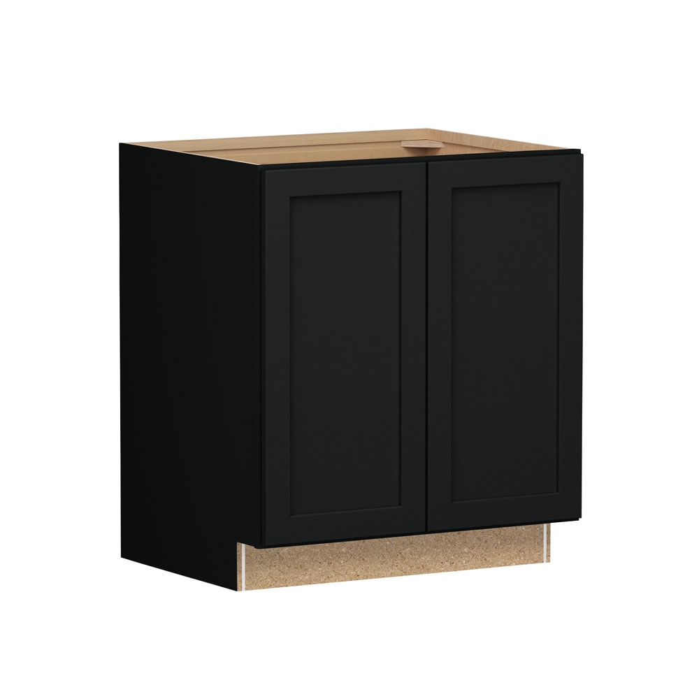 Shenandoah Breckenridge FOL 30-in W x 34.5-in H x 24-in D Black Painted Base Fully Assembled Cabinet Recessed Panel Shaker