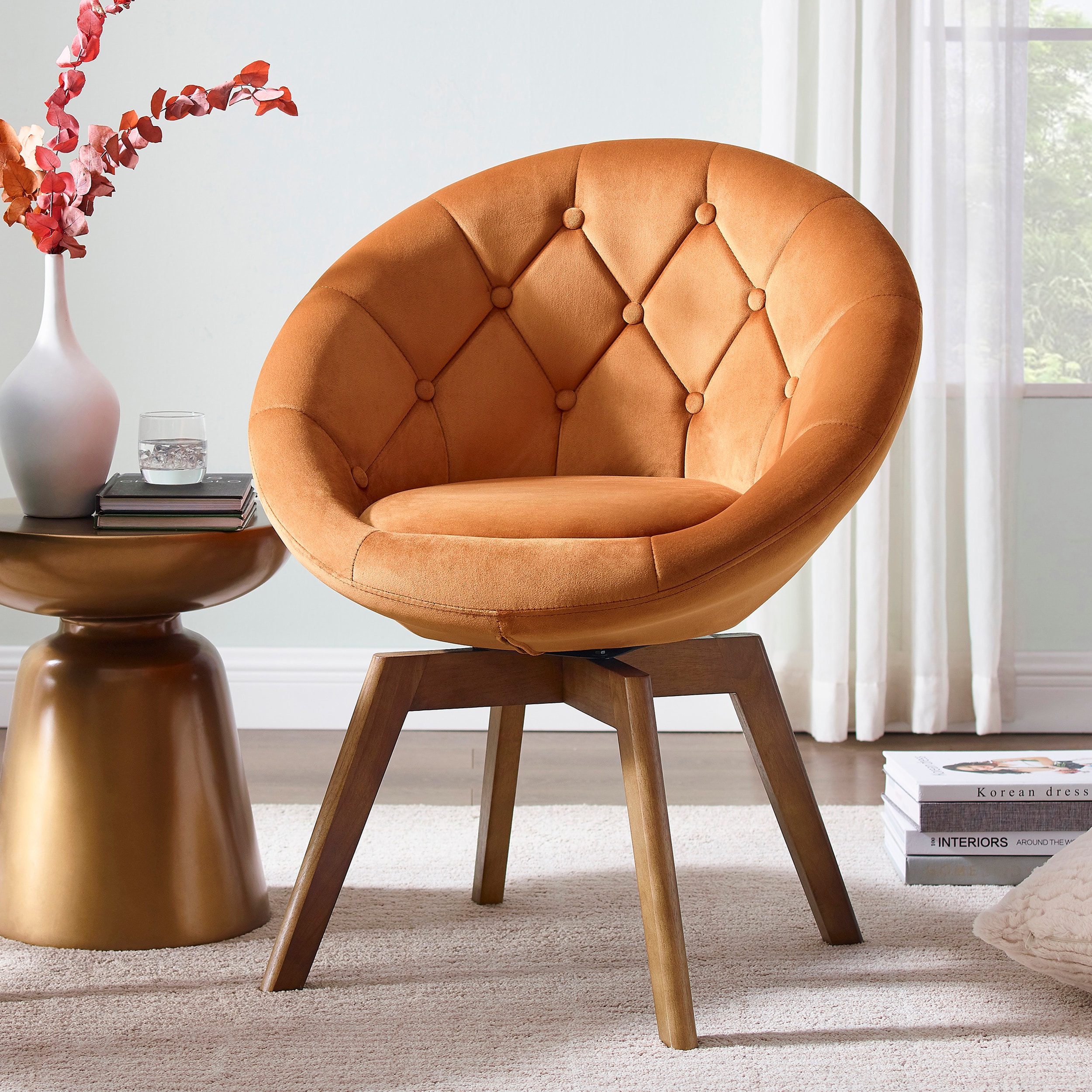 orange saucer chair