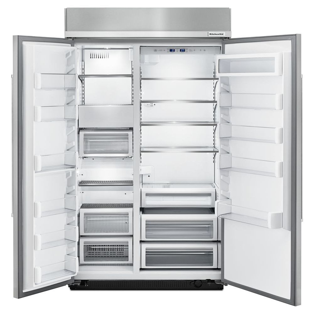 KitchenAid 30 Cu. ft. 48 Built-in Side-by-Side Refrigerator with PrintShield Finish Stainless Steel