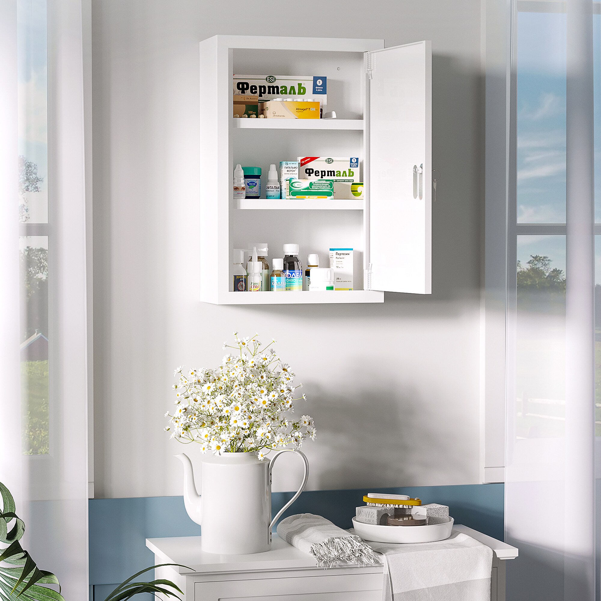 kleankin 834-527V00WT Bathroom-Medicine-Cabinets - View #2