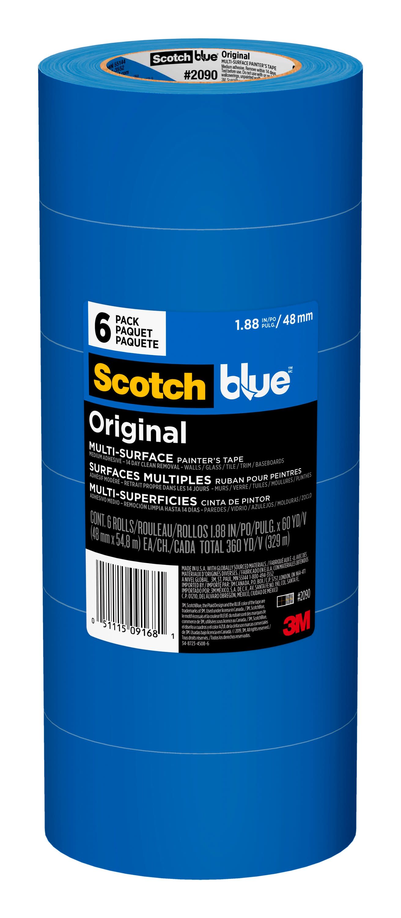 Blue Painters Tape 1 inch Wide 3 Pack Blue Tape for Painting 1 Thick x 60  YDS Masking Tape 1 Inch Wide Removable Bulk Paint Tape for Pattern Walls  180 YDS Total