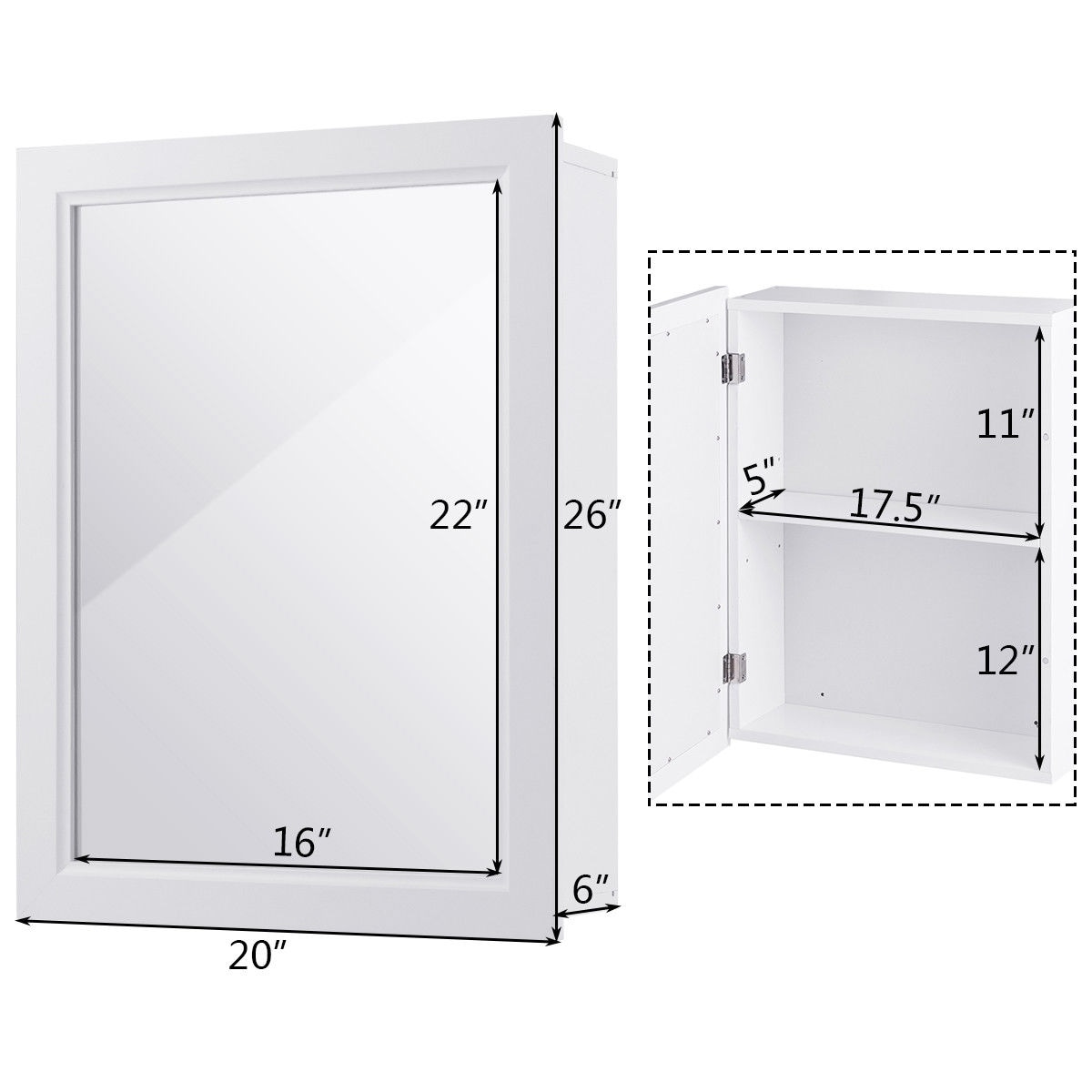 Forclover HYFE-59317WH Bathroom-Medicine-Cabinets - View #2