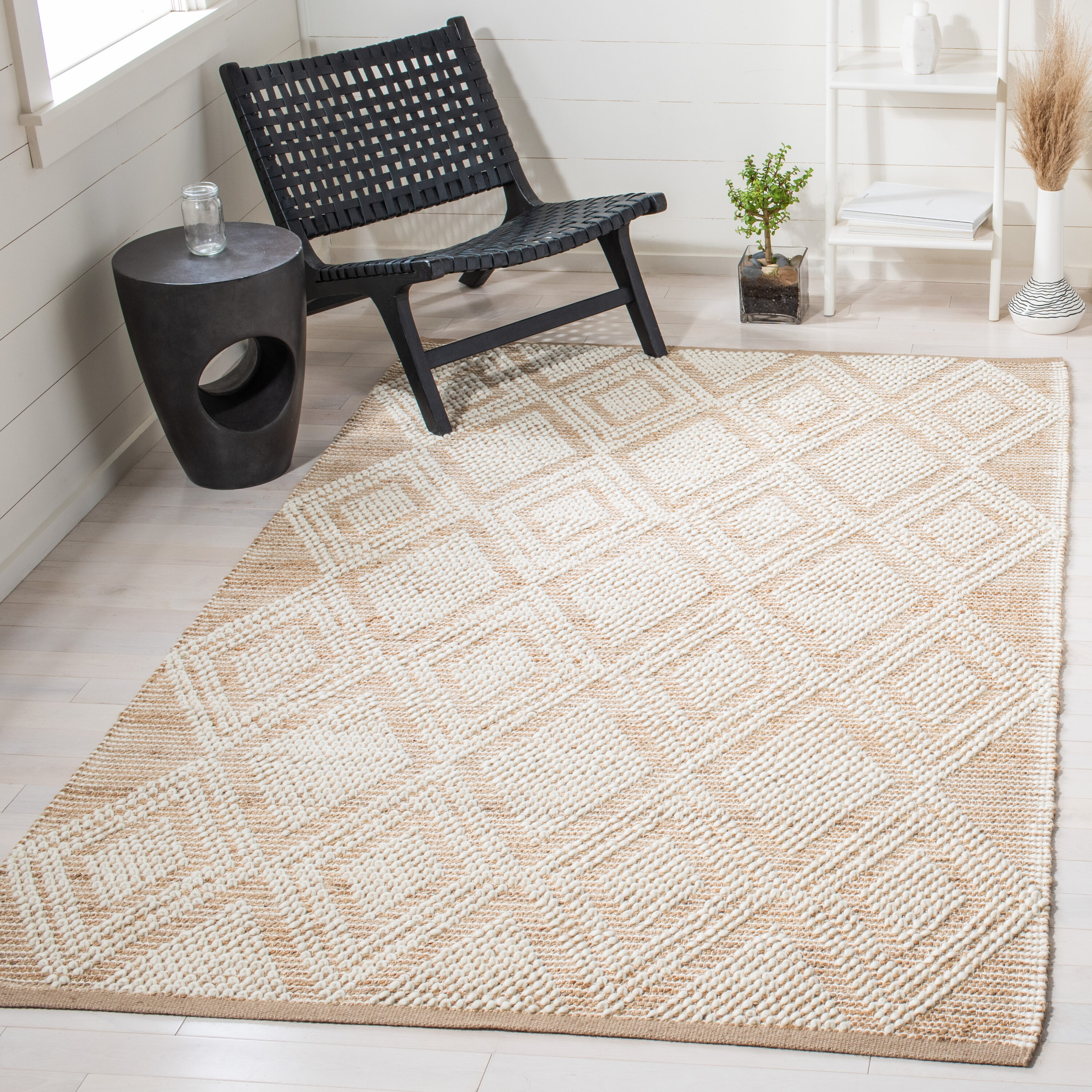  Natura Natural/Ivory Bohemian 4ft x 6ft Small Rectangle Rug