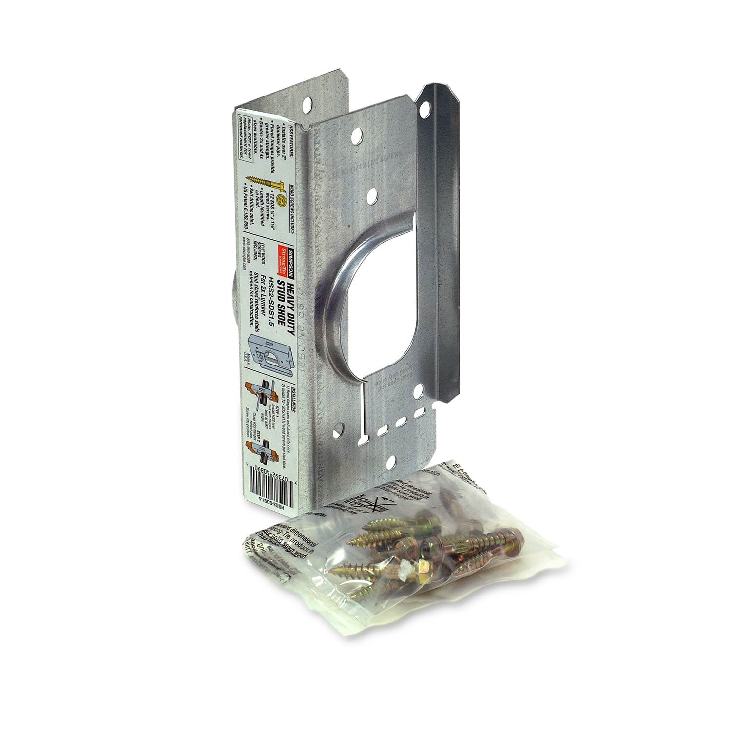 Simpson Strong-Tie HSS2-SDS1.5 2-1/2-in 16 -Gauge Galvanized Steel Stud plate tie Wood to wood