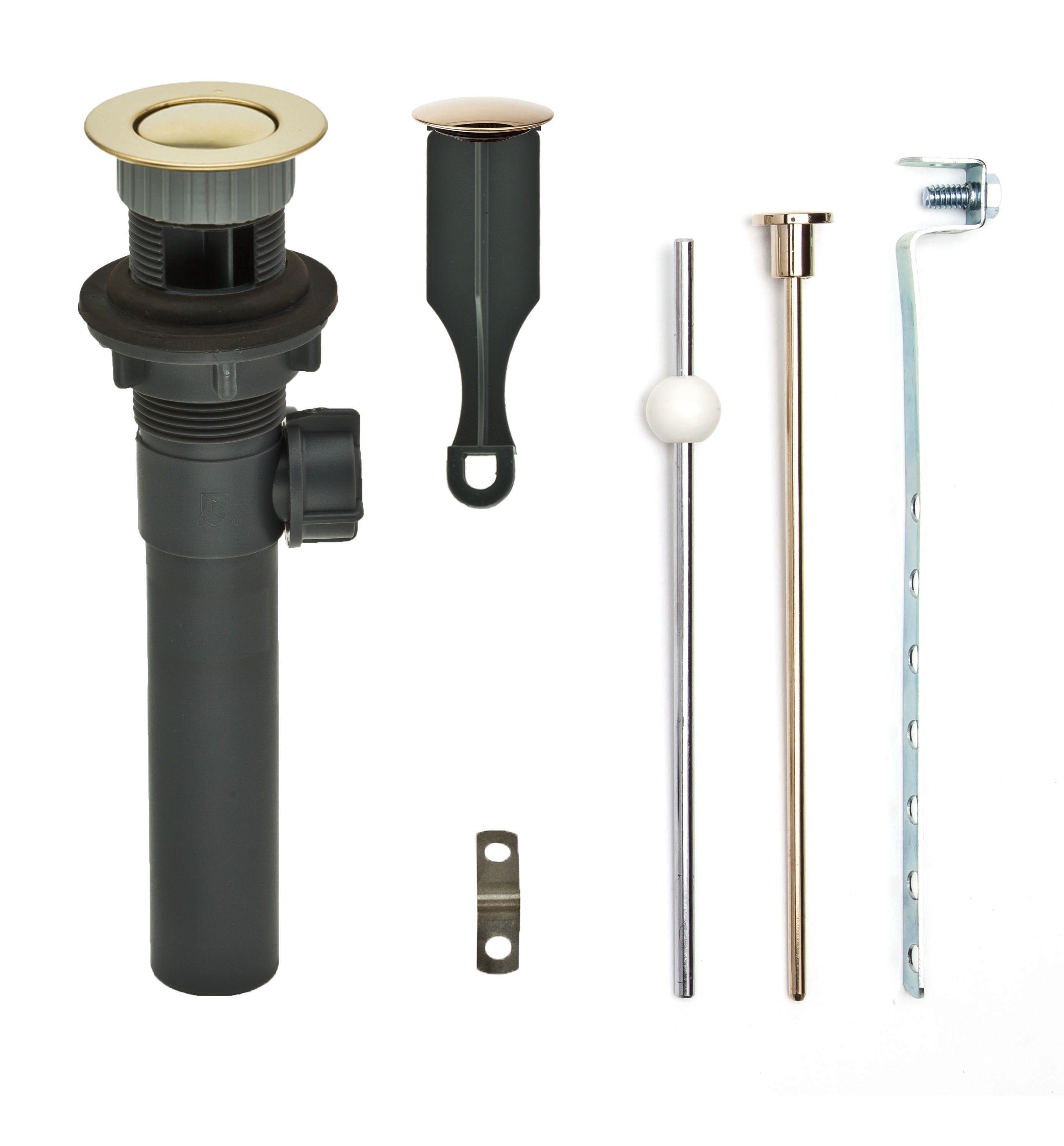PF WaterWorks PF0735-PB-GR Polished brass Bathroom Sink pop up drain