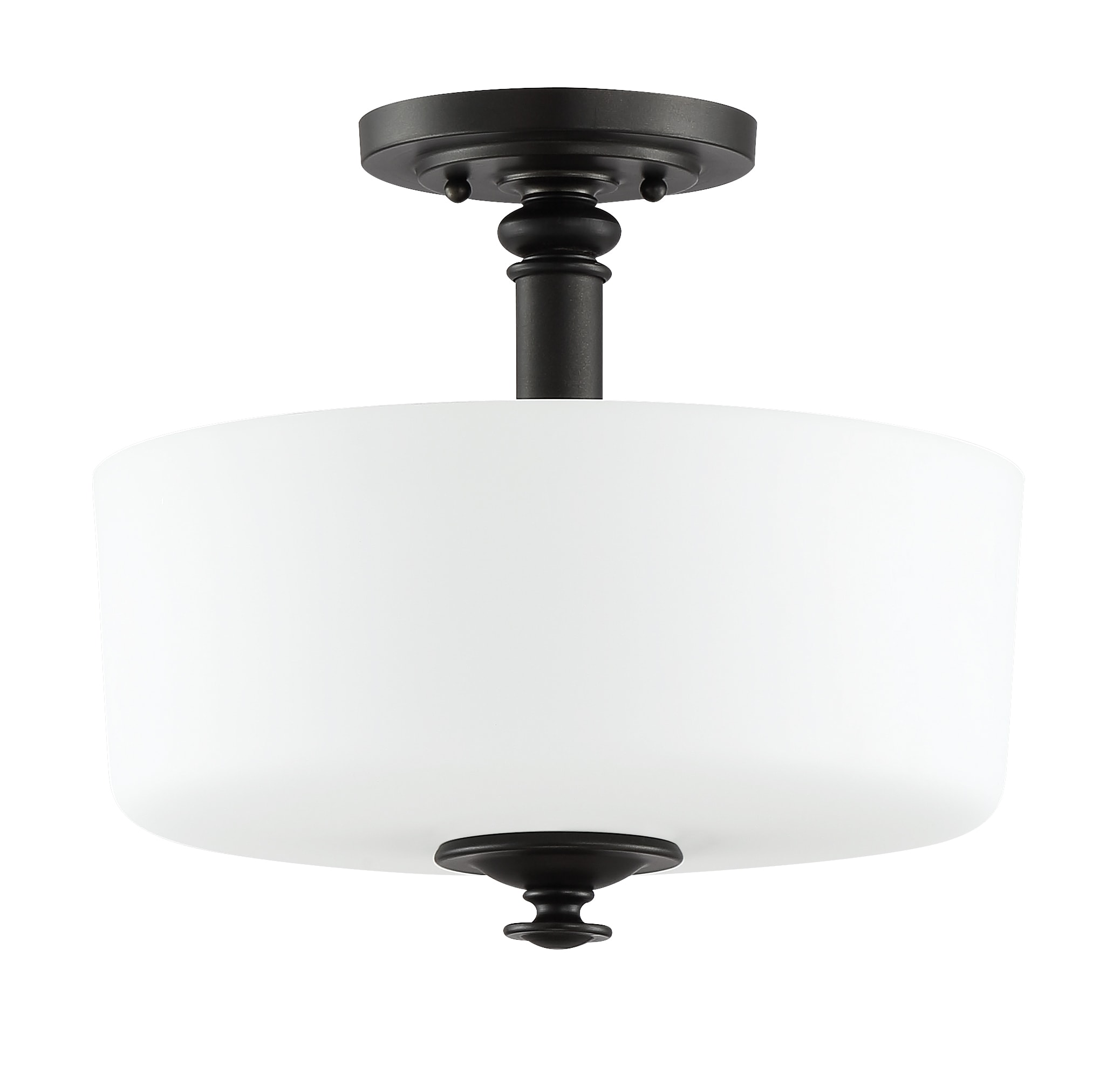Craftmade 49853-ESP Dardyn 1 -Light Espresso Transitional White glass Drum Medium Hanging Convertible pendant/Semi-flush