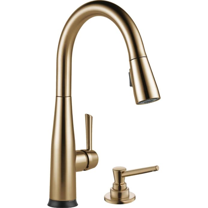 Delta  Essa Champagne Bronze Single Handle Pull-down Kitchen Faucet with Touch2O® Technology with Soap Dispenser
