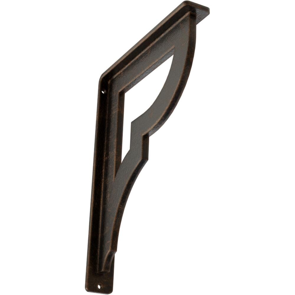 Ekena Millwork BKTM01X07X10SBRABZ Bradford 7.5-in x 1.5-in x 10-in Antique bronze Wrought iron Mounting bracket
