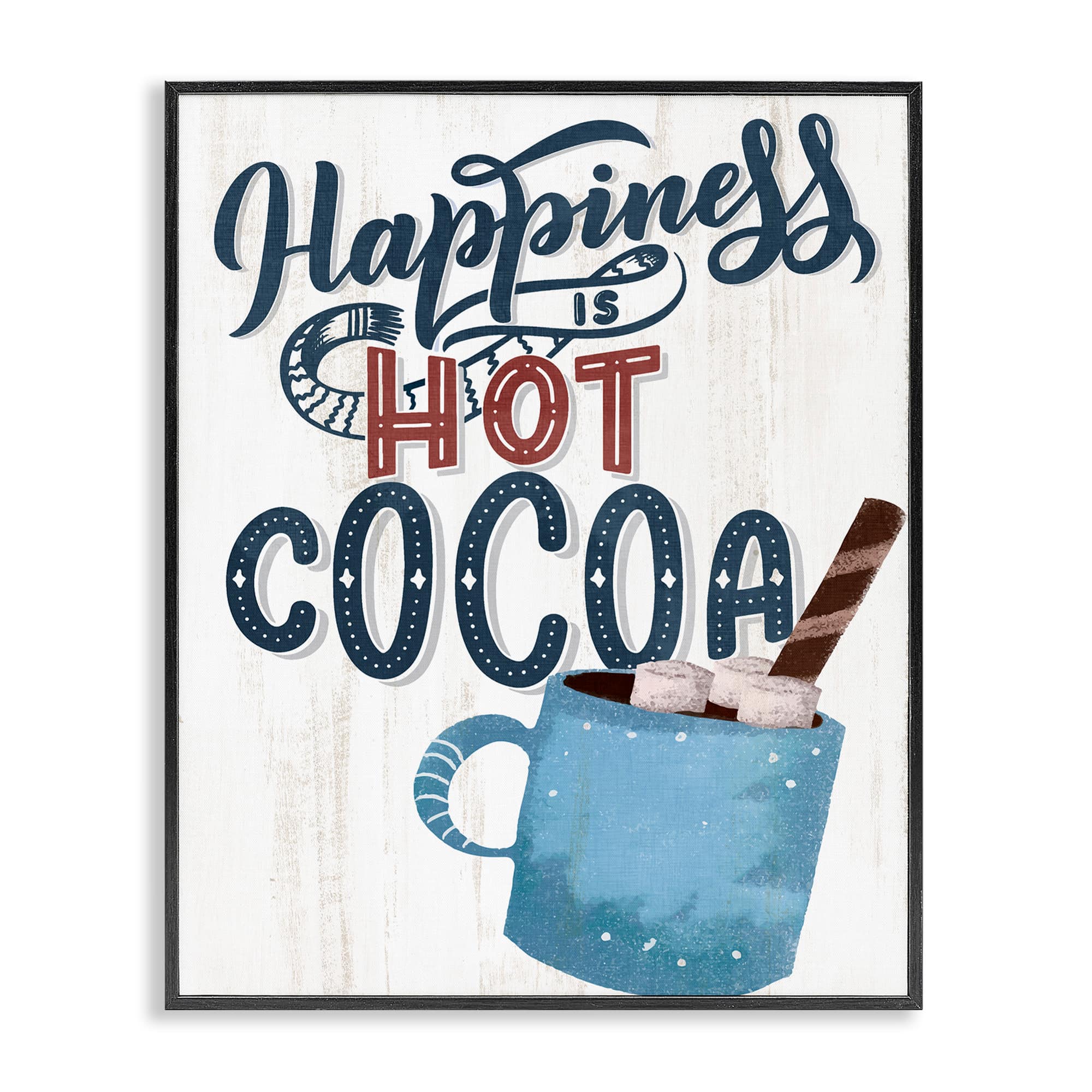 Stupell Industries BS-517-FR-11X14 Happiness Is Hot Cocoa Black Framed Giclee Art By Kim Allen 11 x 14