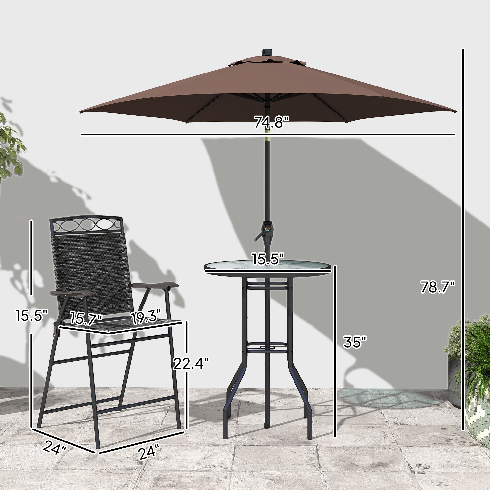 Outsunny 84B-226BK Patio-Dining-Sets - View #3