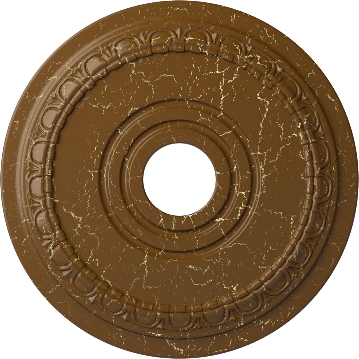 Ekena Millwork CM17MUSTC Munich 17.5-in W x 17.5-in L Painted Smokey Topaz Crackle Polyurethane Whole Ceiling Medallion