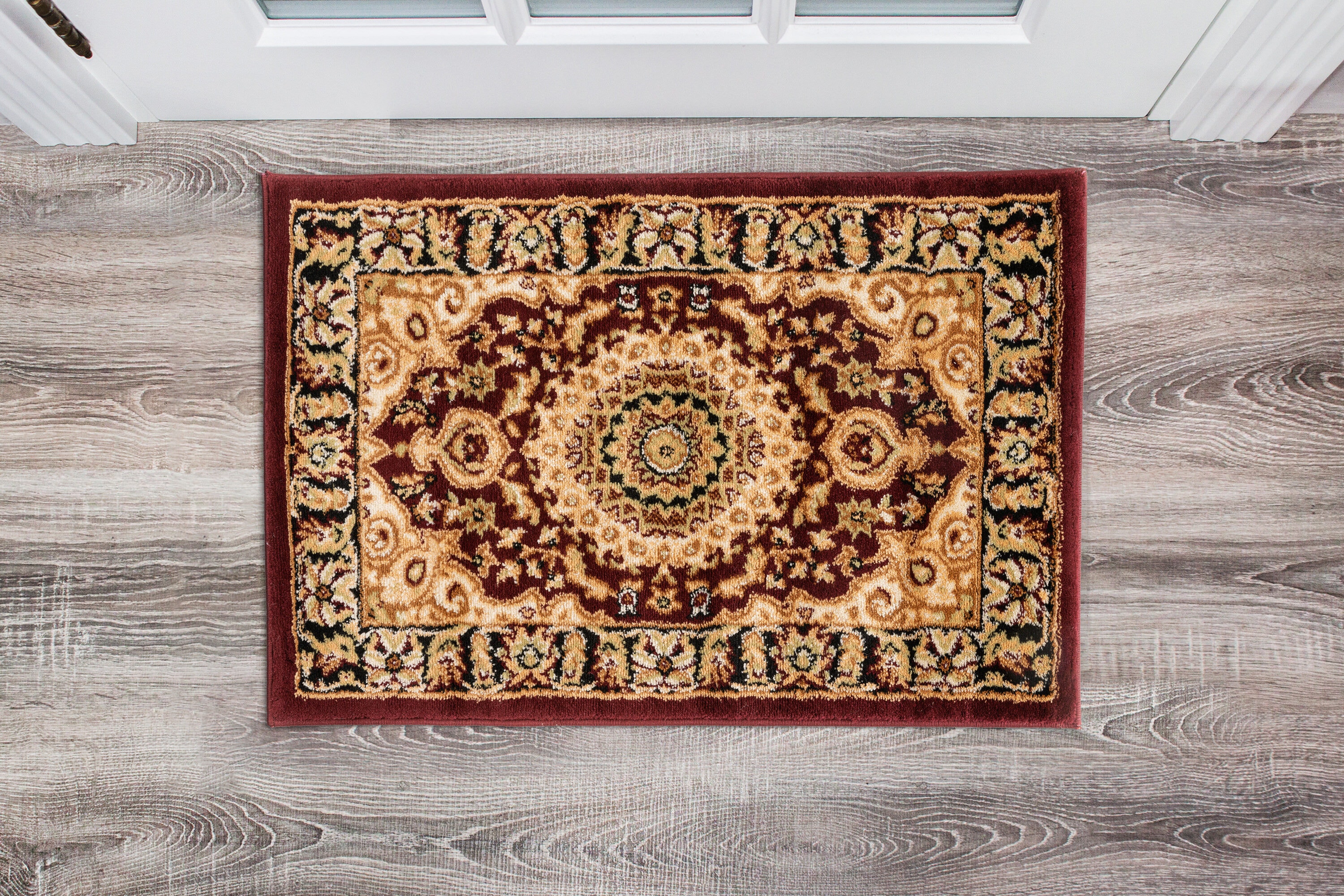 Traditional 2x3 Area Rug (2' x 3') Oriental Blue, Gold Indoor