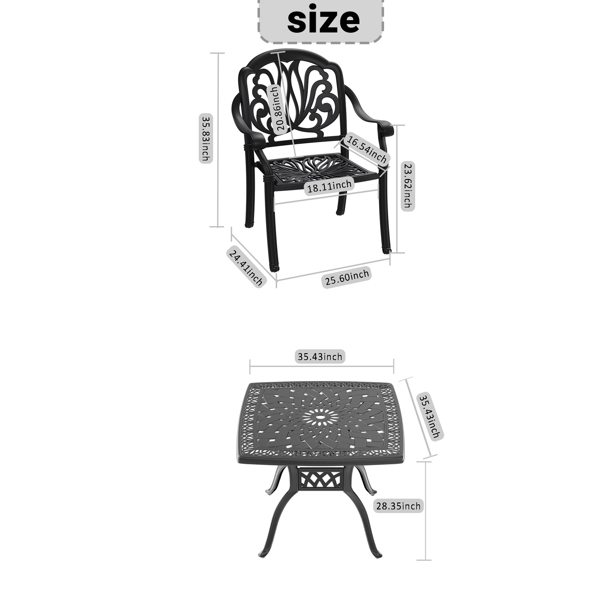 Kahomvis NICE-QP1092-122 Patio-Dining-Sets - View #4