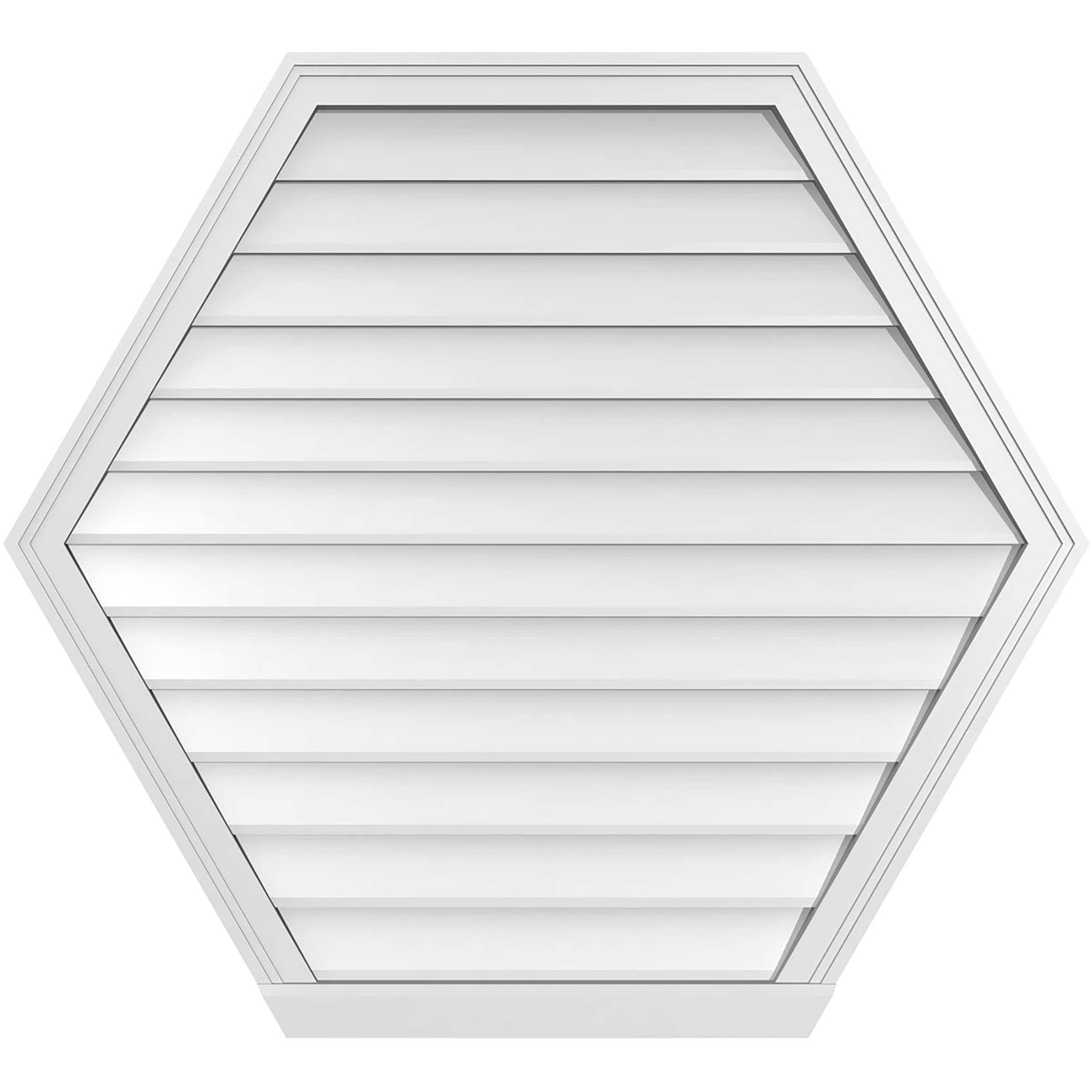 Ekena Millwork GVPHP42X3803SN 42-Inches x 38-Inches Off-white Peaked PVC Gable Louver Vent