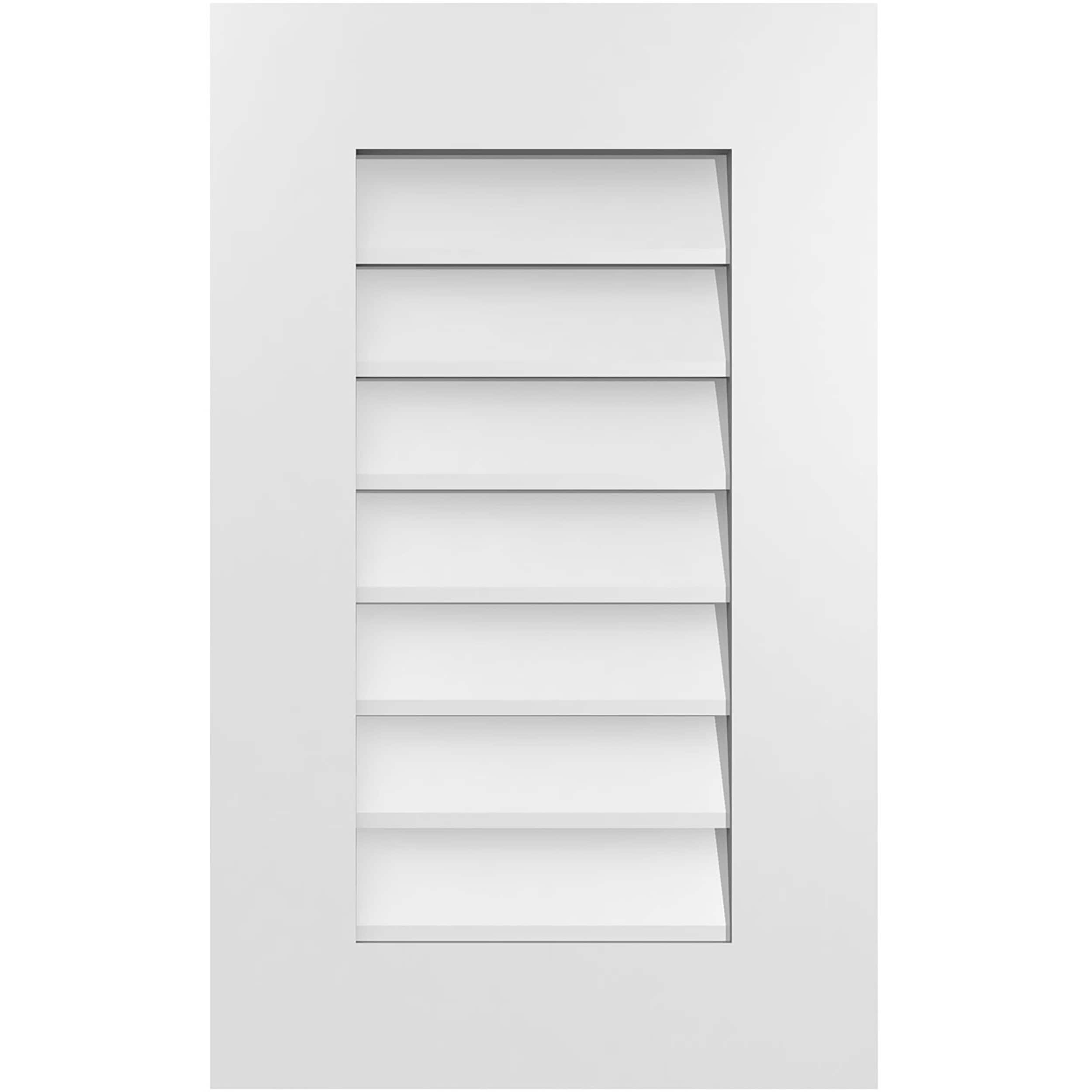 Ekena Millwork GVPVE16X2601SN 16-Inches x 26-Inches Off-white Rectangle PVC Gable Louver Vent