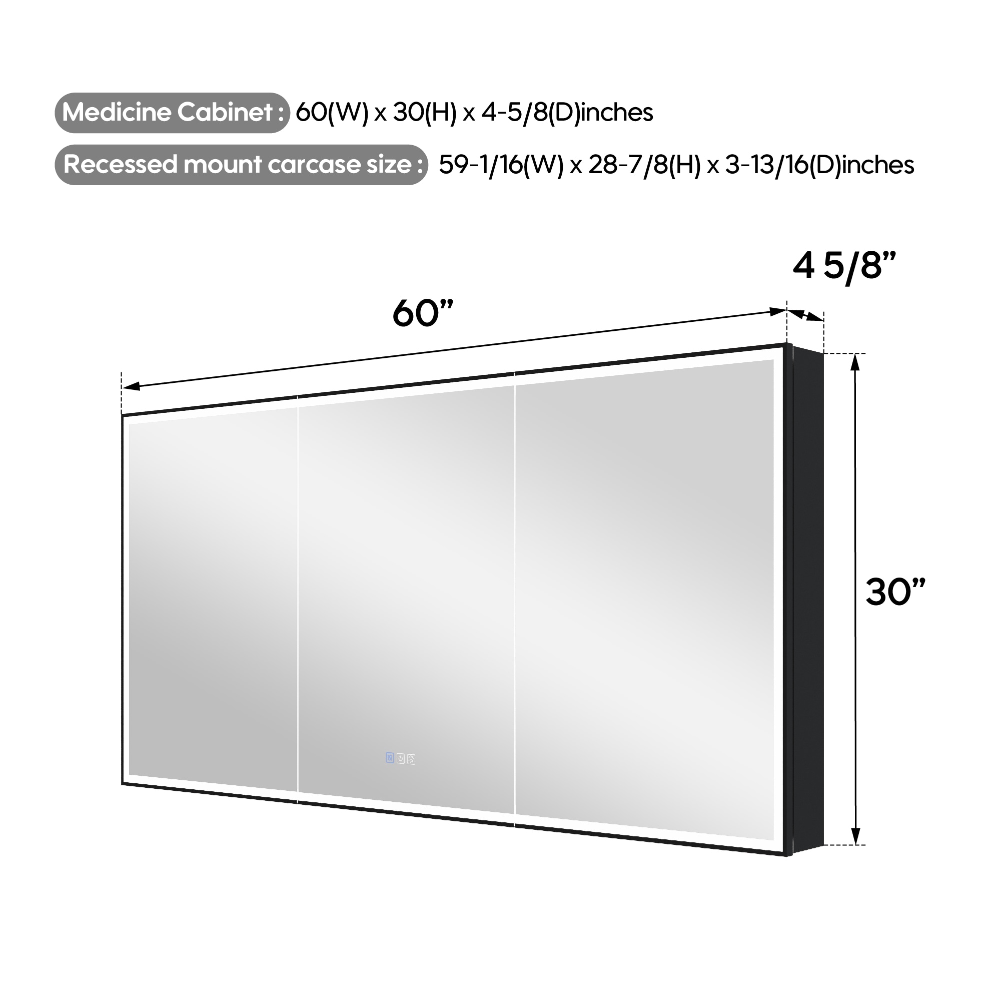 Forclover MEAM-12M6030 Bathroom-Medicine-Cabinets - View #15