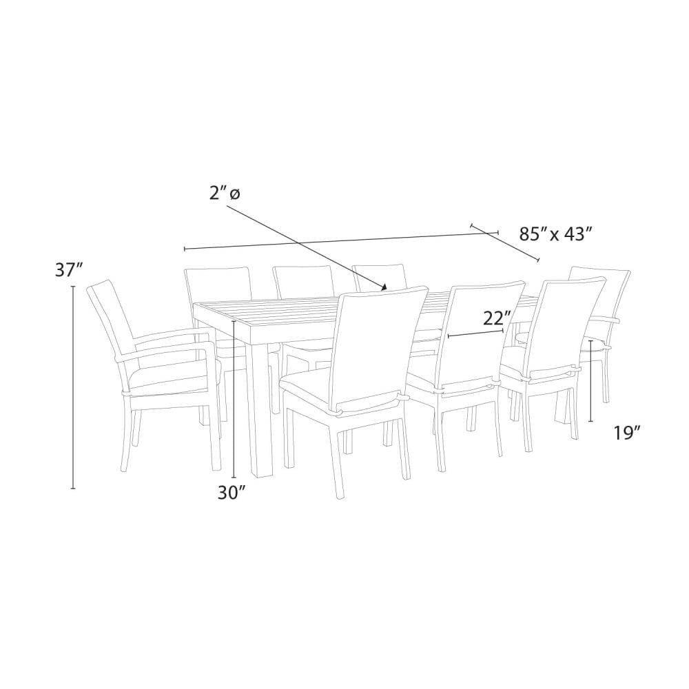 RST Brands Cannes 9 Wicker Patio Dining Set Wicker Rectangle Table with ...