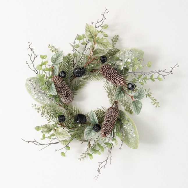 Sullivans 16-in Indoor/Outdoor Green Pine Artificial Christmas Wreath in  the Artificial Christmas Wreaths department at