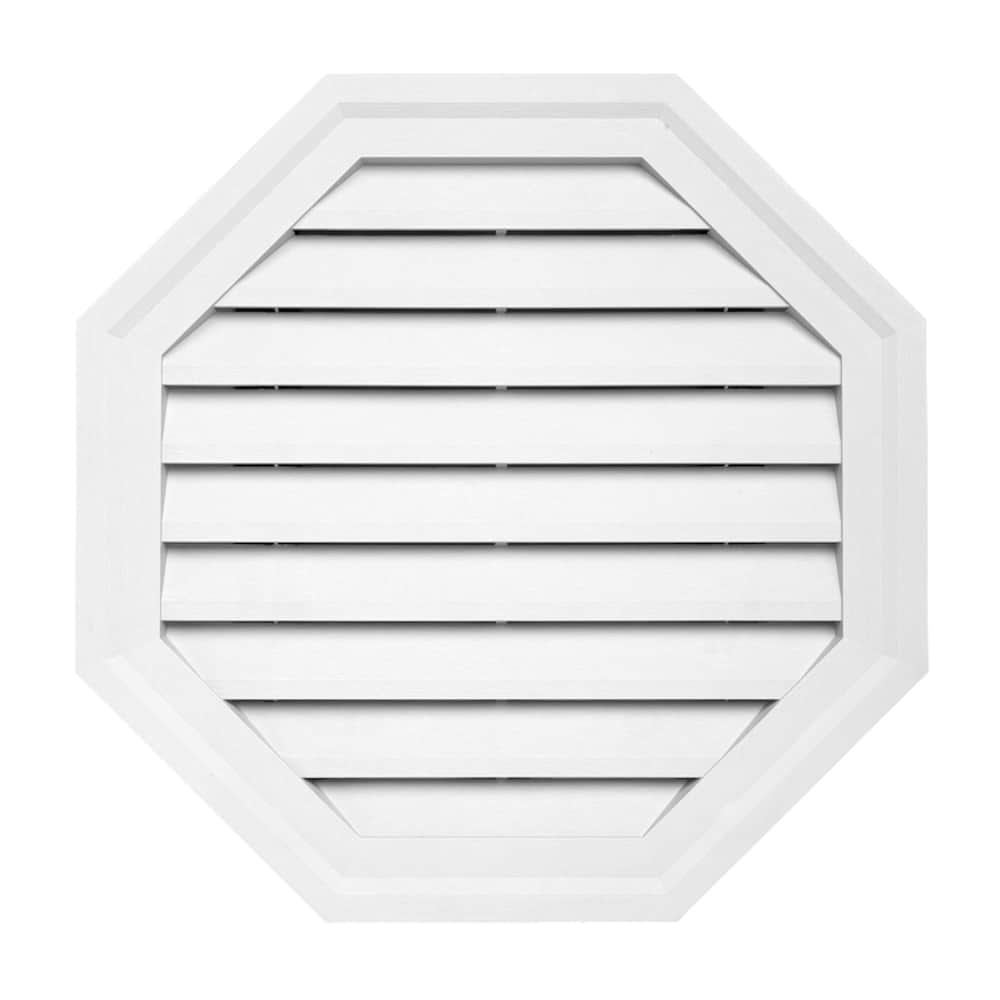 10.5-in x 15-in White Octagon Vinyl Gable Louver Vent | - Ply Gem 0CTGVL PW