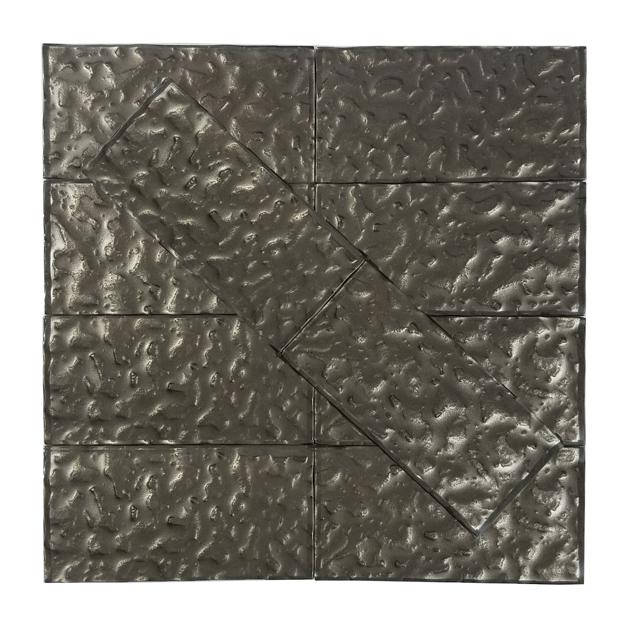Abolos LWSMTW0306-AB Metaliics Brown Textured 3-in x 6-in Glossy Glass Cement look Standard Wall Tile ( 6-sq ft Carton )