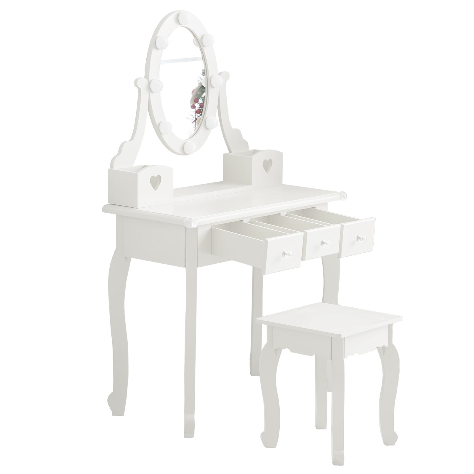 Outopee LO1G52005018 23.62-in White Makeup Vanity
