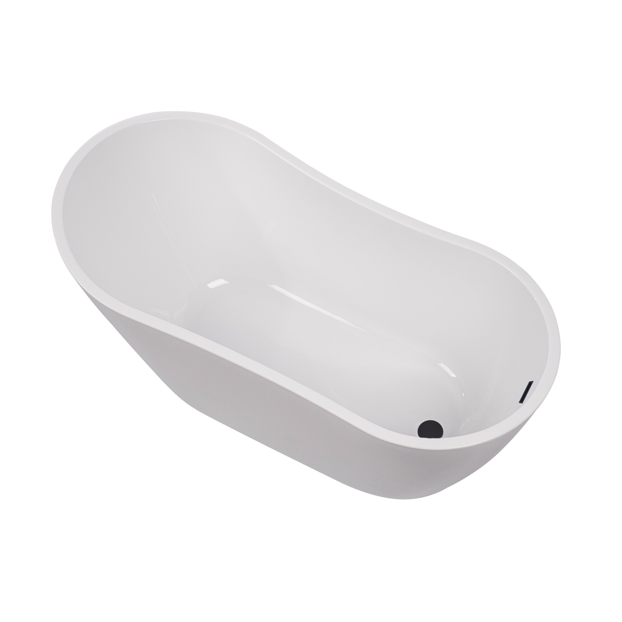 Maya 55" White Acrylic Freestanding Soaking Bathtub