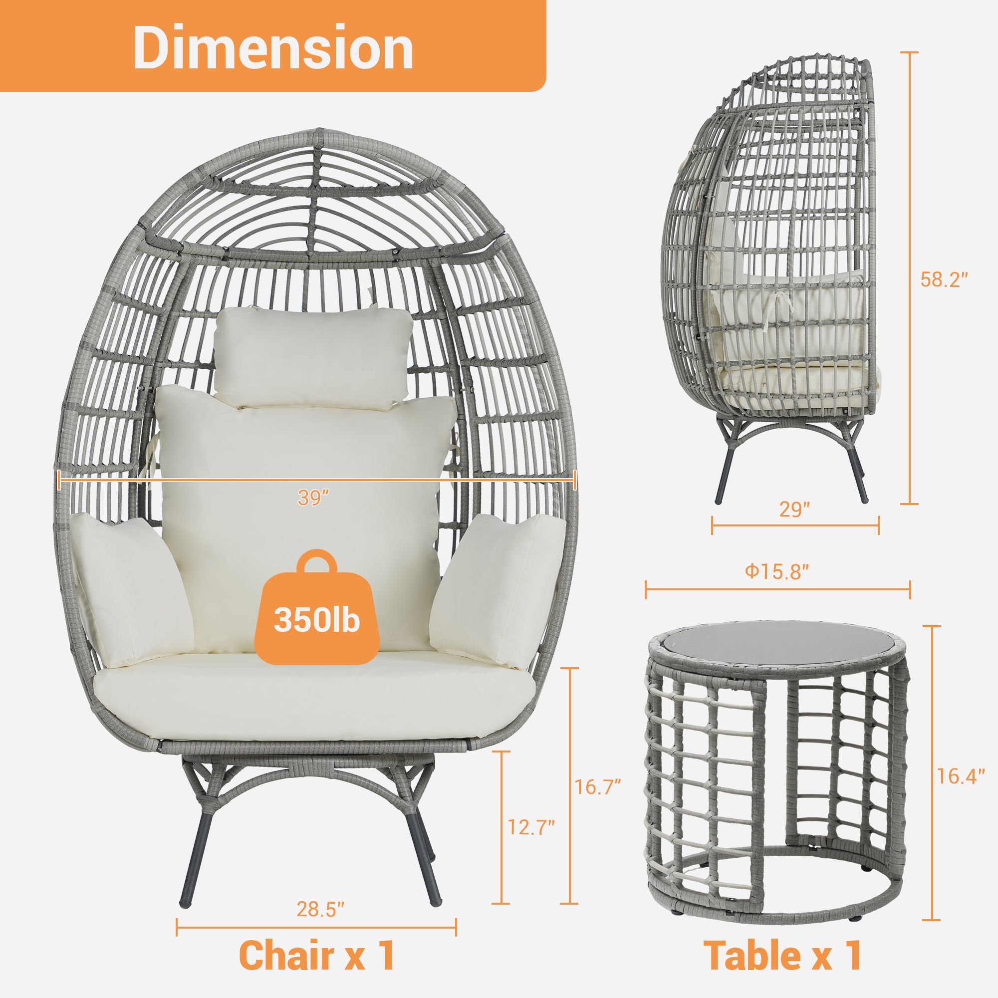 SANSTAR L-RJDC61BE-AC Patio-Conversation-Sets - View #2
